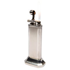 Retro Dunhill Unique Lift arm Table lighter Silver Plated 1970s