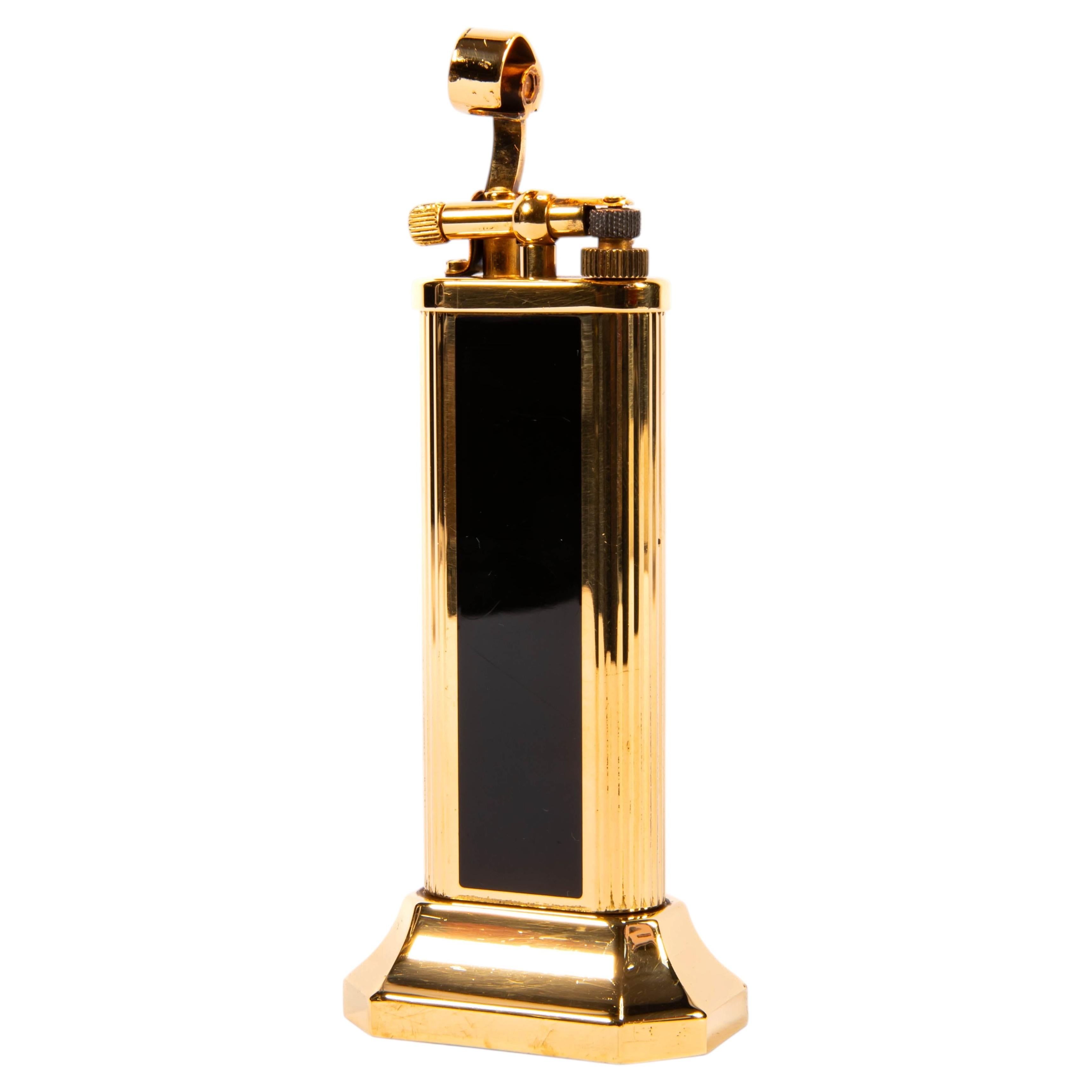 Vintage Dunhill Unique Table Lighter Black Lacquered 1990s For Sale