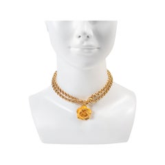 Vintage Duplaise 1980s Drop Necklace on Round Link Chain Circa 1980s