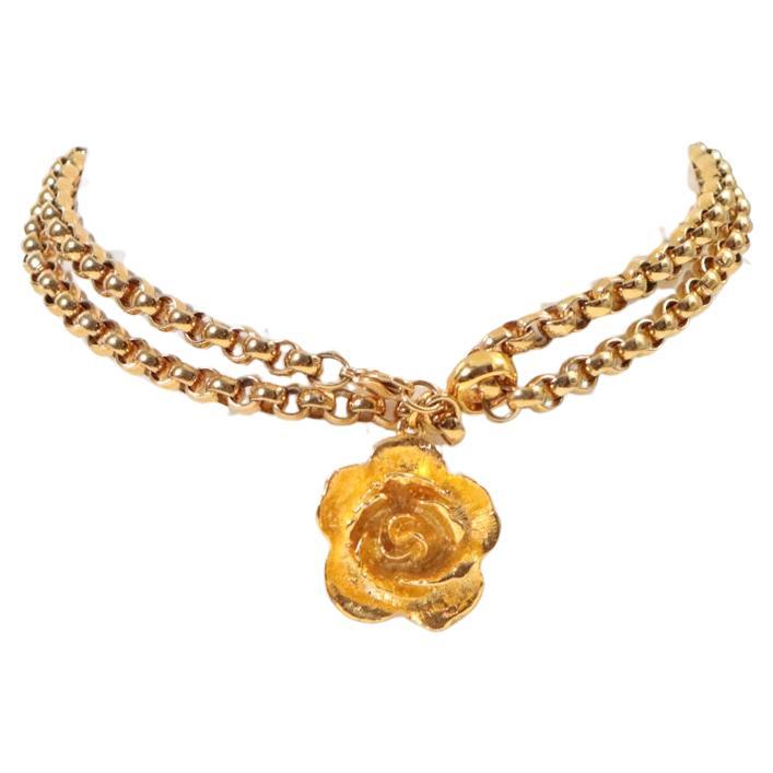 Vintage Duplaise Drop on Round Link Chain Necklace Circa 1980s