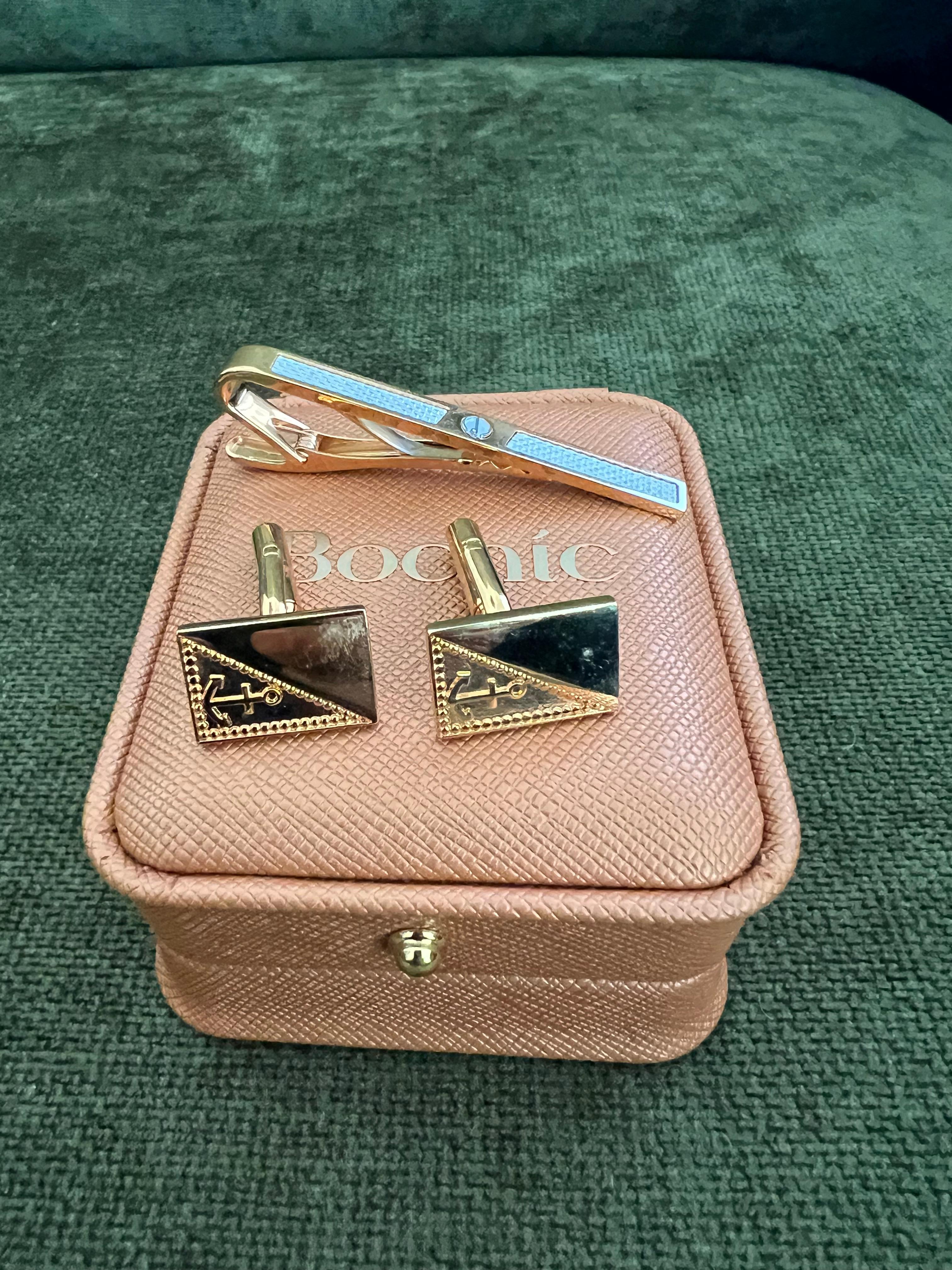 Vintage Dupont Lighter, British Heritage Cufflinks & Dunhill Neck Tie Gift Set 12