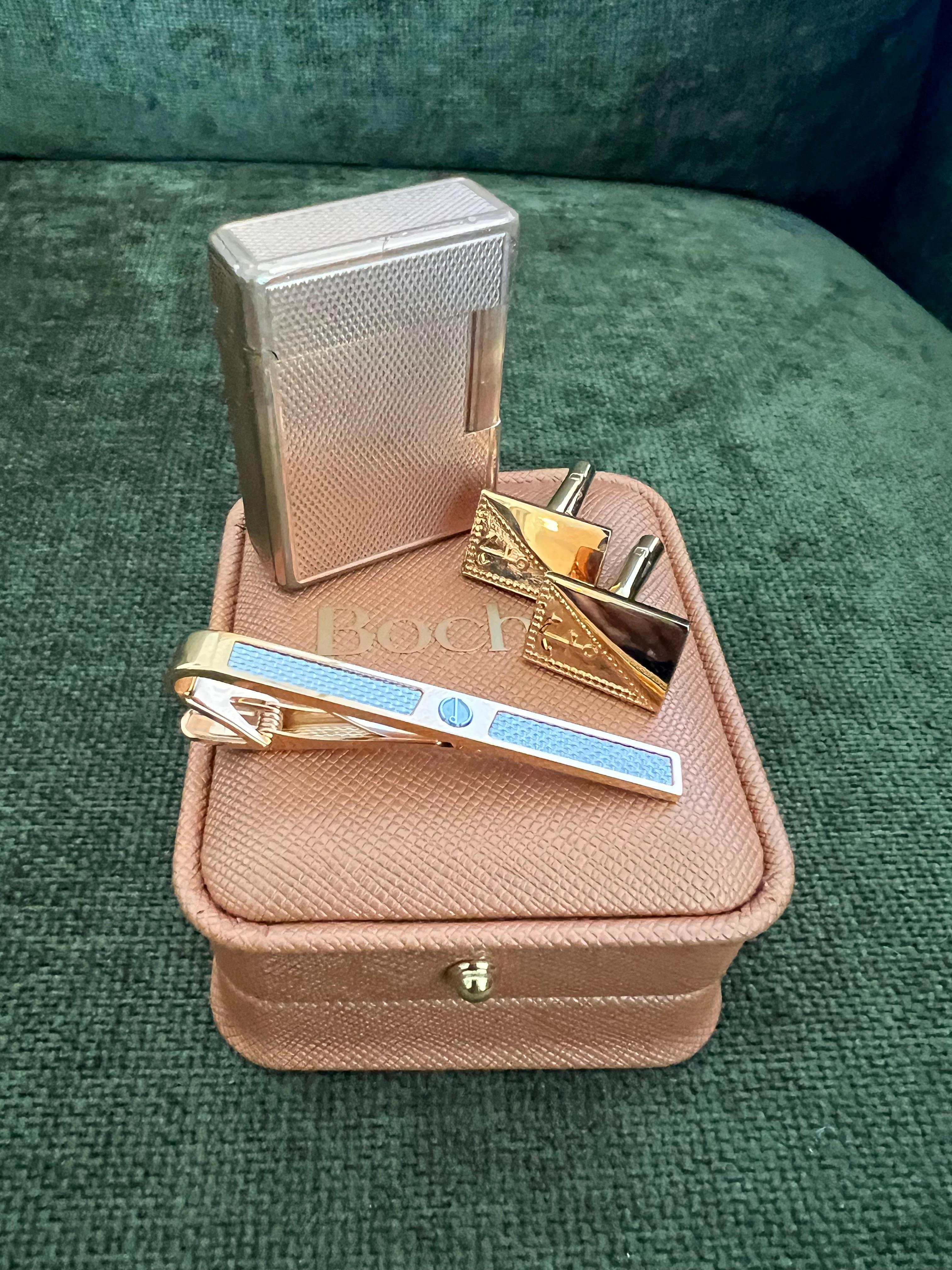 Vintage Dupont Lighter, British Heritage Cufflinks & Dunhill Neck Tie Gift Set 1