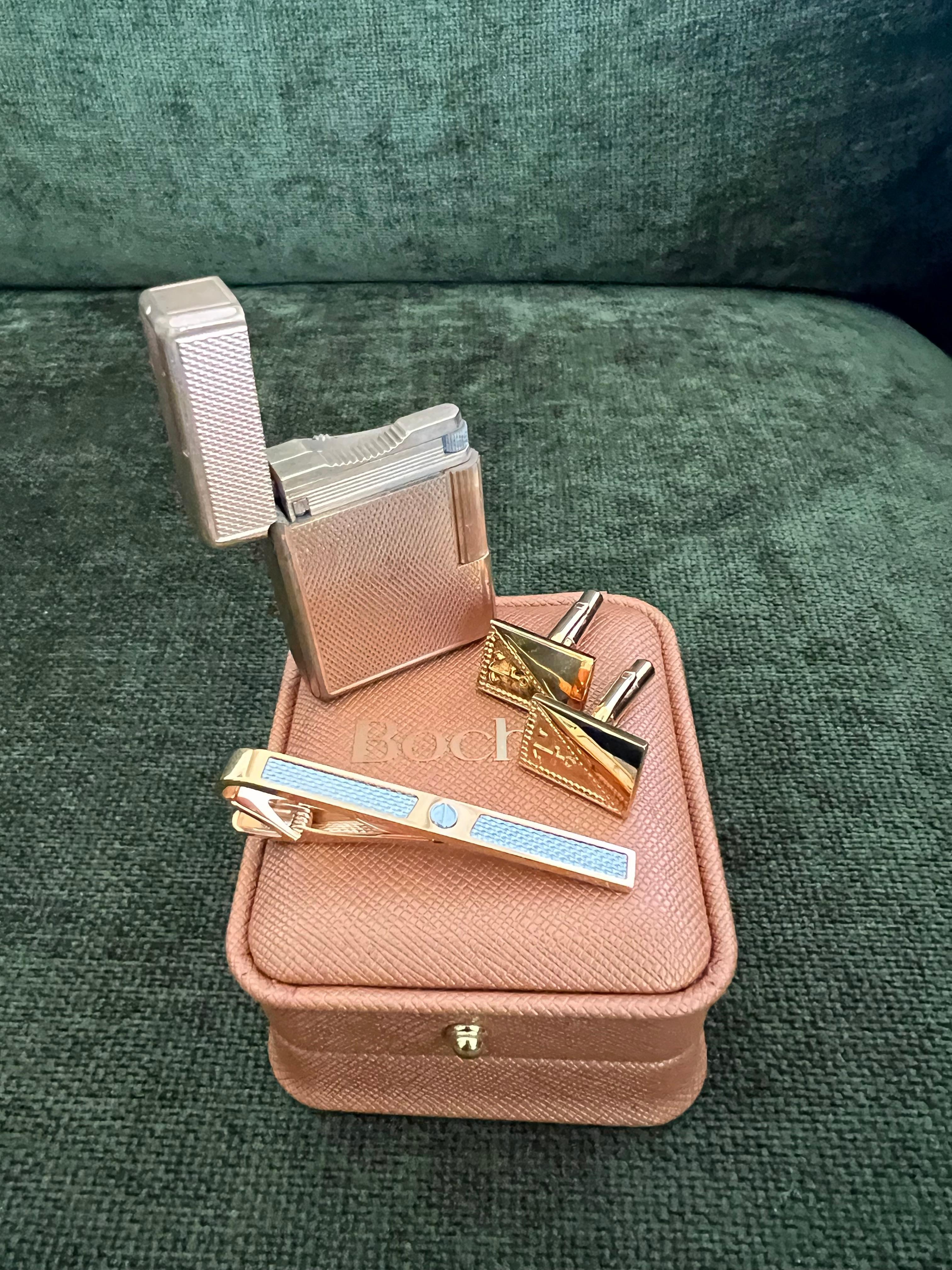 Vintage Dupont Lighter, British Heritage Cufflinks & Dunhill Neck Tie Gift Set 3