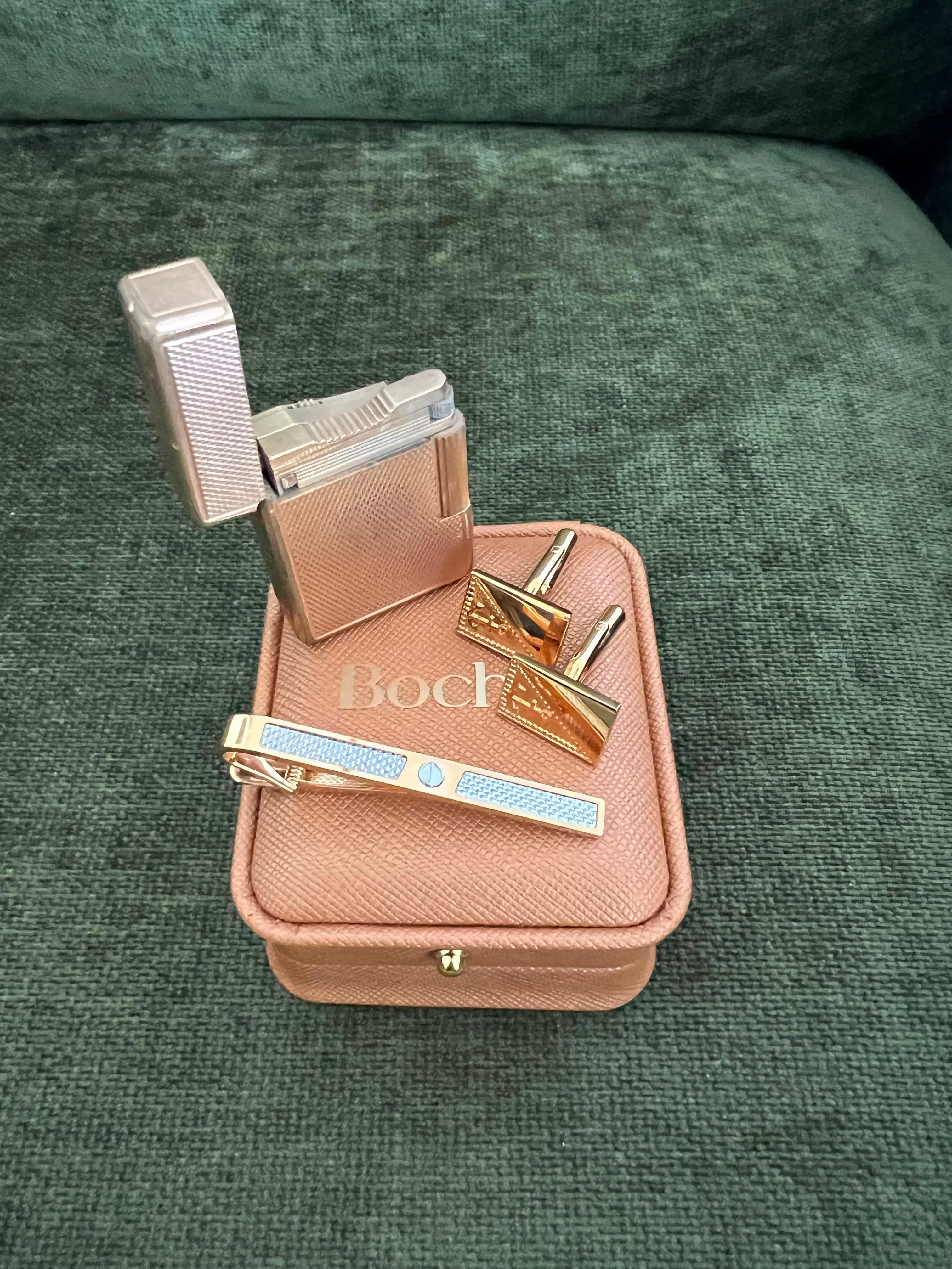 Vintage Dupont Lighter, British Heritage Cufflinks & Dunhill Neck Tie Gift Set 4
