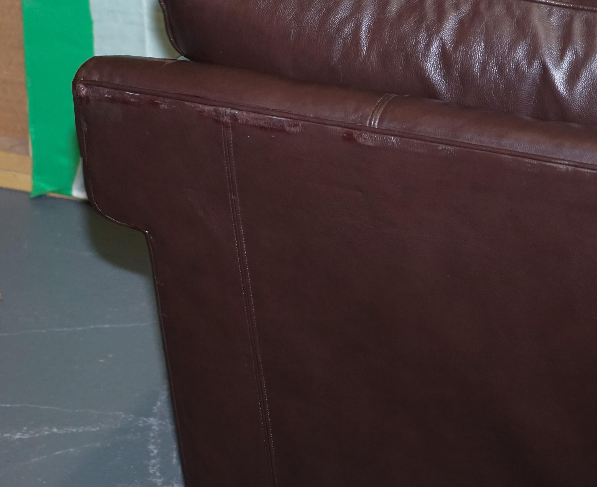 ViNTAGE DURESTA BROWN LEATHER TWO TO THREE SEAT SOFA For Sale 3