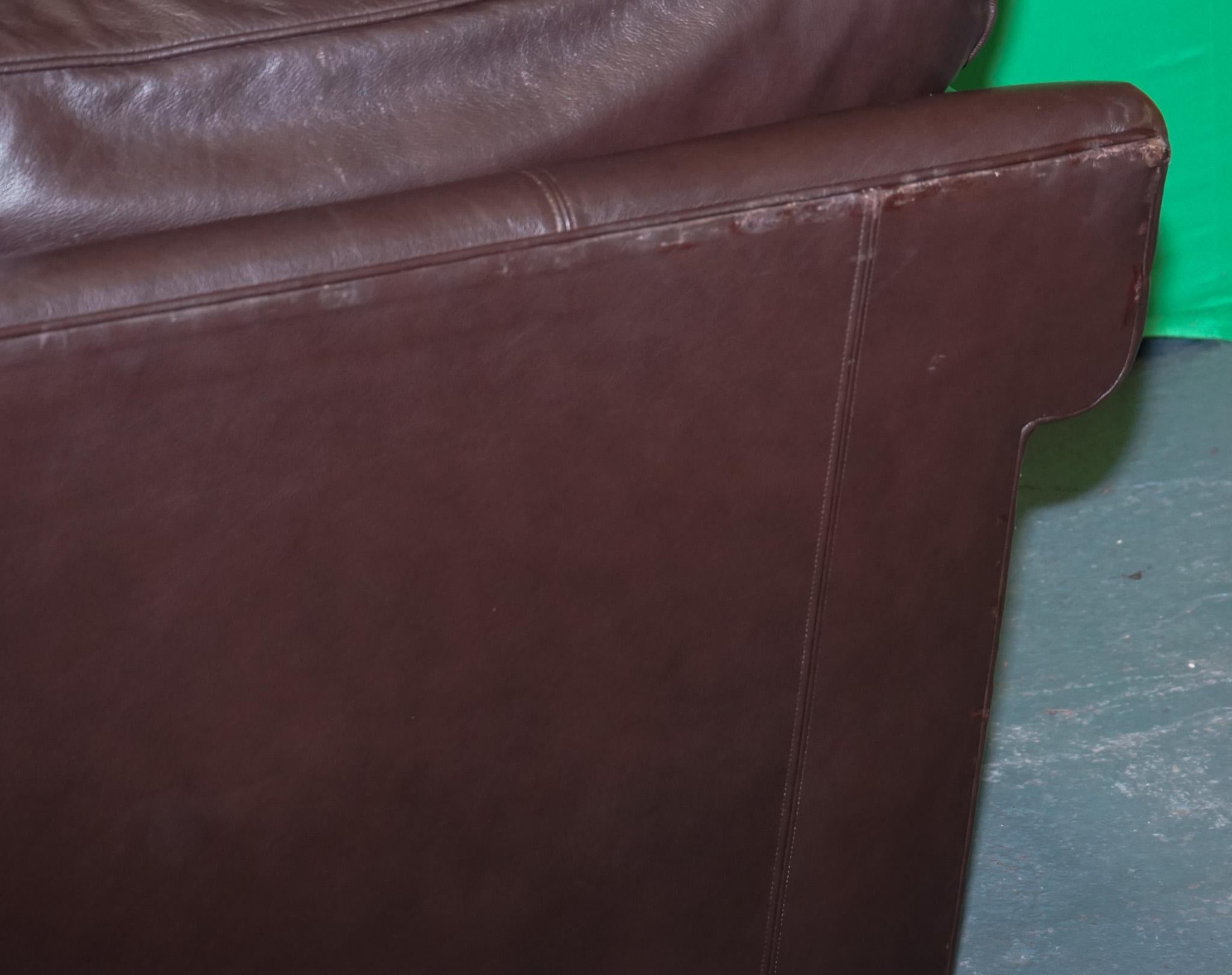 ViNTAGE DURESTA BROWN LEATHER TWO TO THREE SEAT SOFA For Sale 4