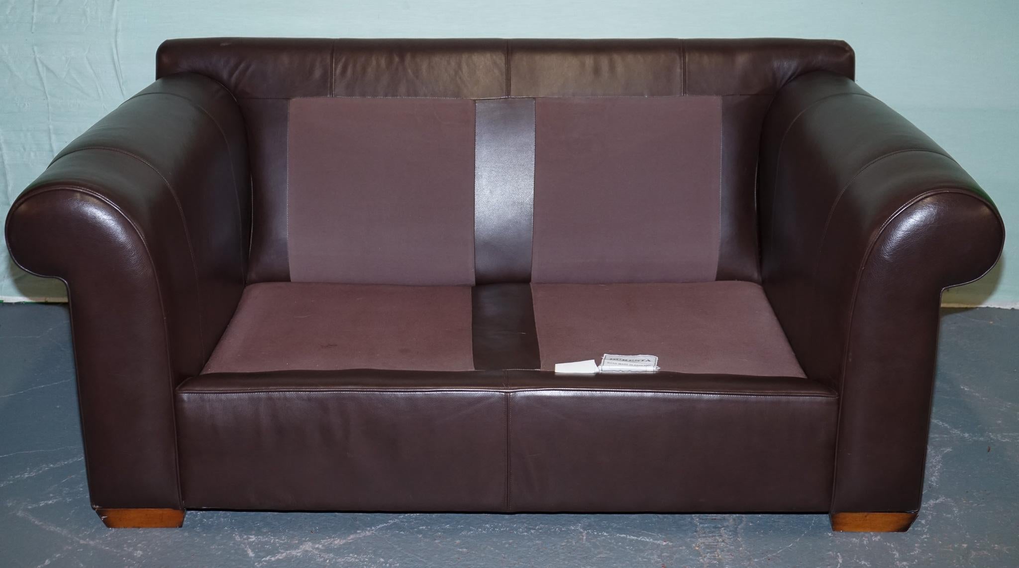 ViNTAGE DURESTA BROWN LEATHER TWO TO THREE SEAT SOFA For Sale 5