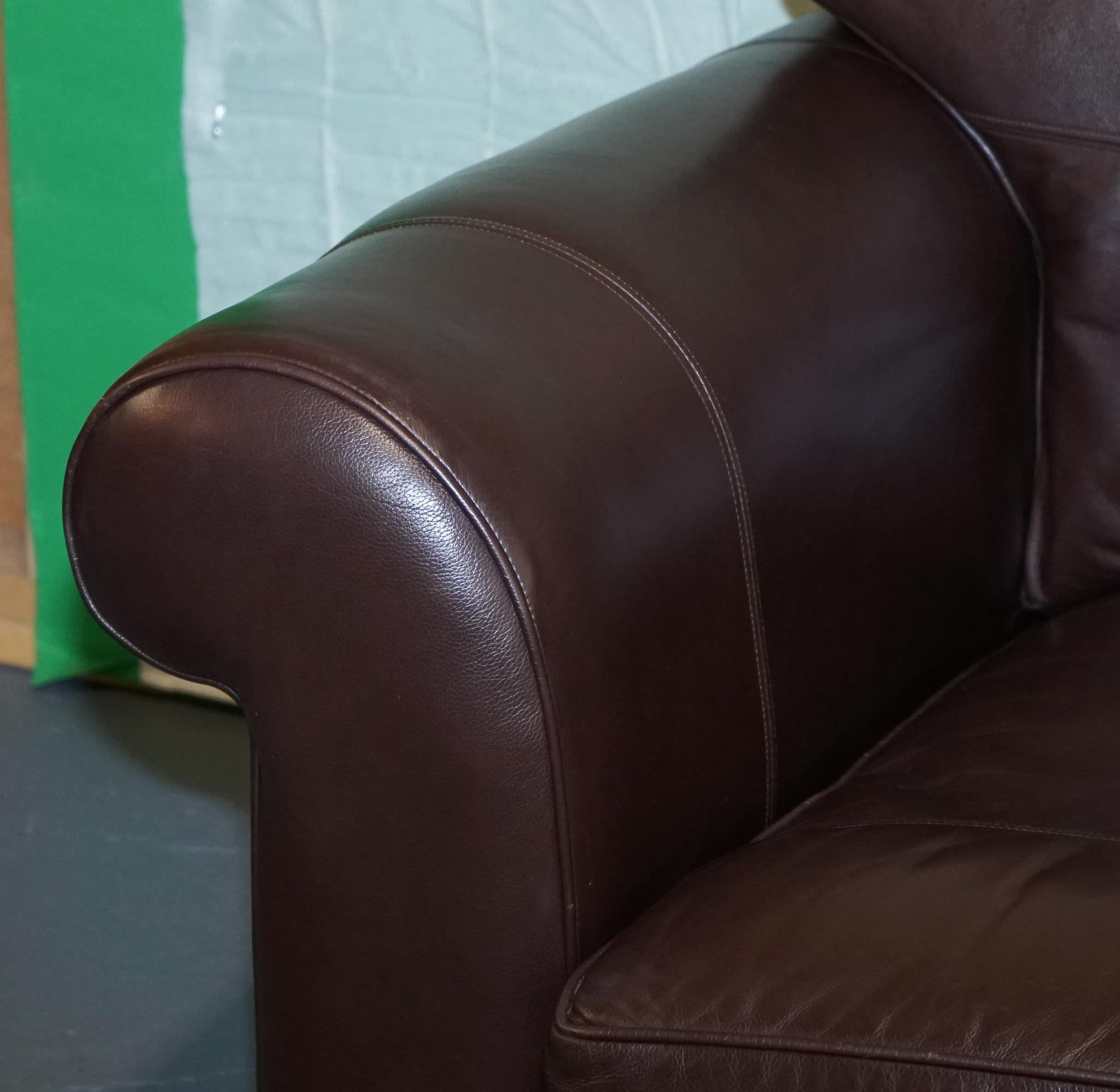 ViNTAGE DURESTA BROWN LEATHER TWO TO THREE SEAT SOFA For Sale 7