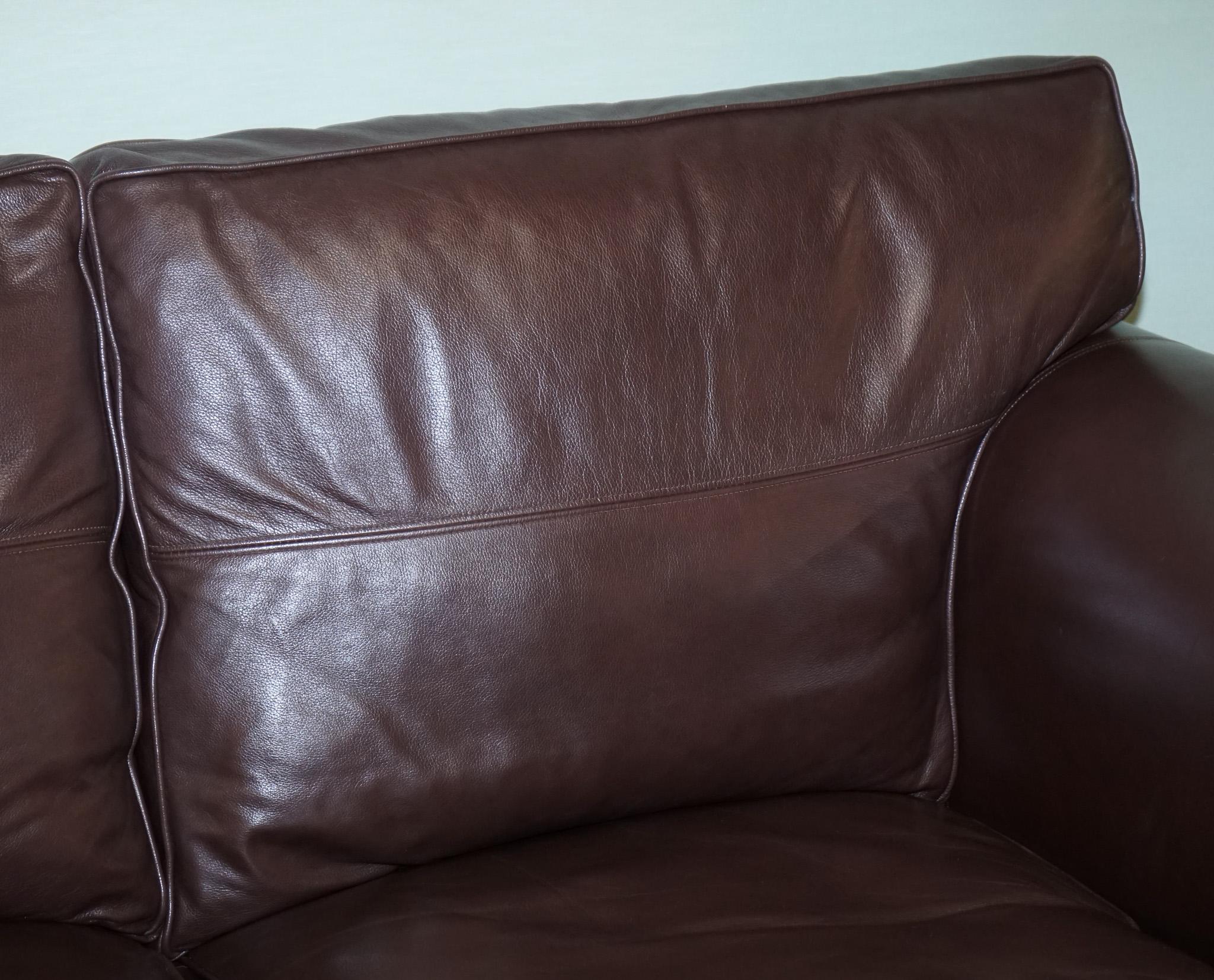 ViNTAGE DURESTA BROWN LEATHER TWO TO THREE SEAT SOFA For Sale 9
