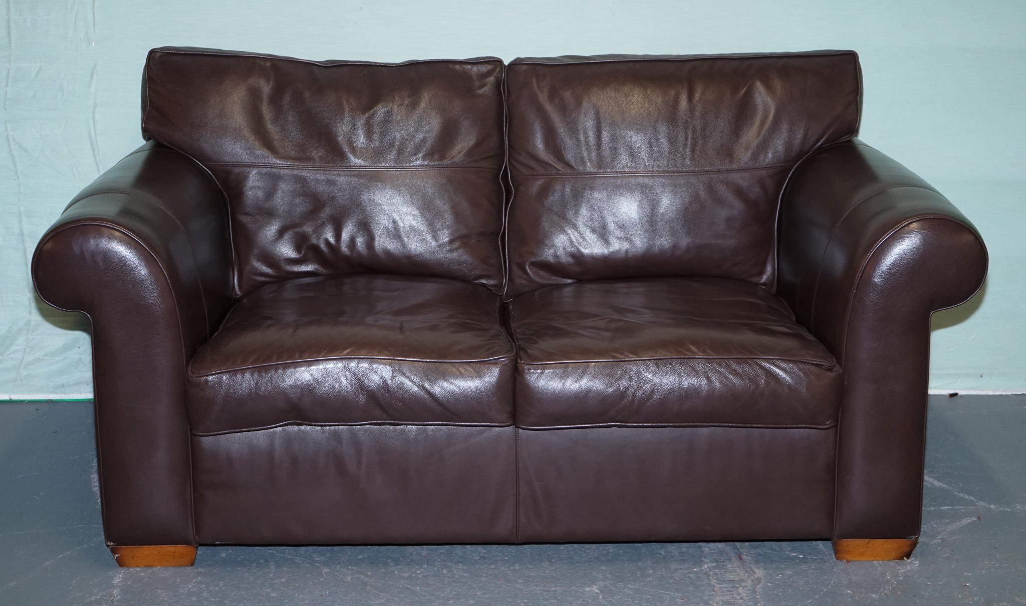 ViNTAGE DURESTA BROWN LEATHER TWO TO THREE SEAT SOFA For Sale 10