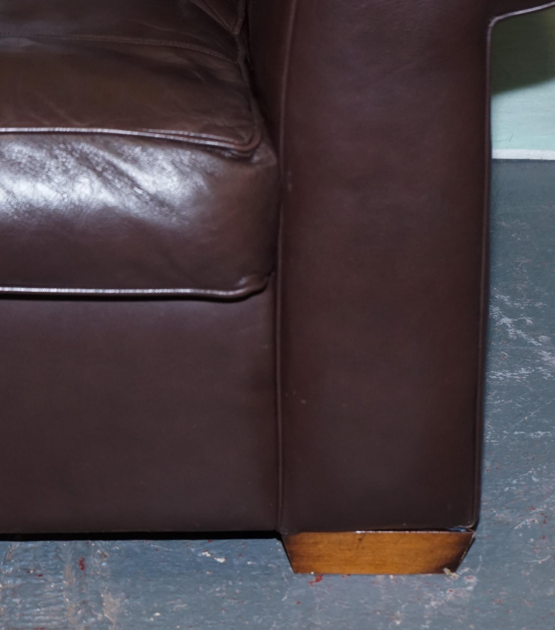 British ViNTAGE DURESTA BROWN LEATHER TWO TO THREE SEAT SOFA For Sale