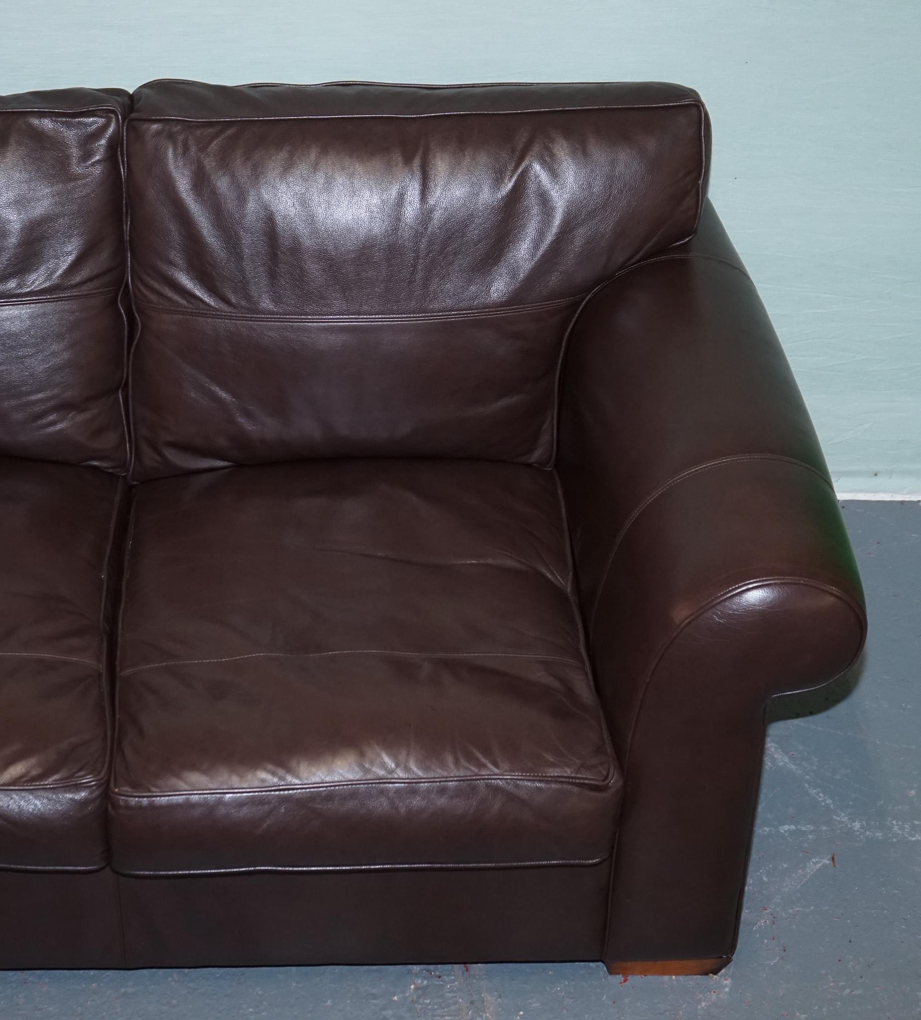 20th Century ViNTAGE DURESTA BROWN LEATHER TWO TO THREE SEAT SOFA For Sale