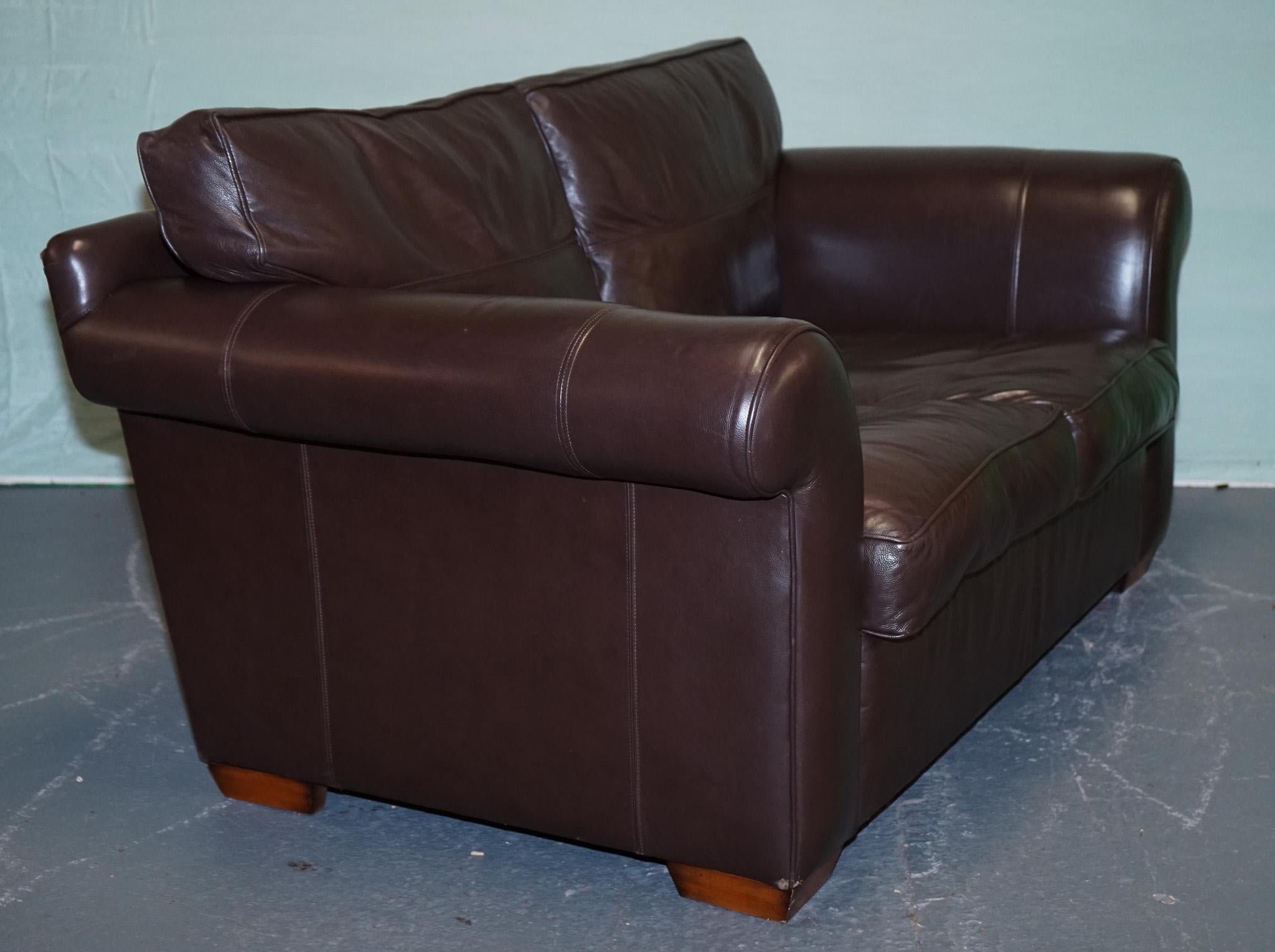 ViNTAGE DURESTA BROWN LEATHER TWO TO THREE SEAT SOFA For Sale 1