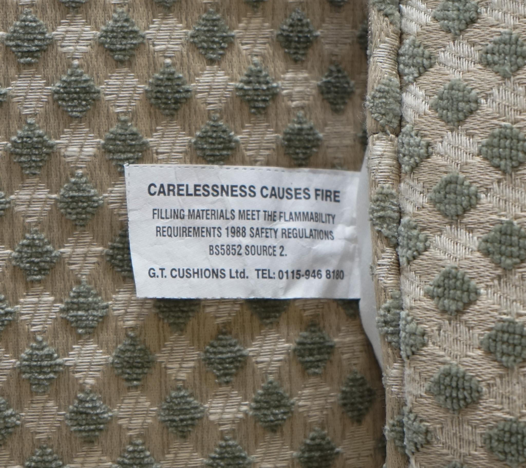 DURESTA DUCK SCATTER CUSHiON CREMA E SALVIA d'epoca in vendita 3
