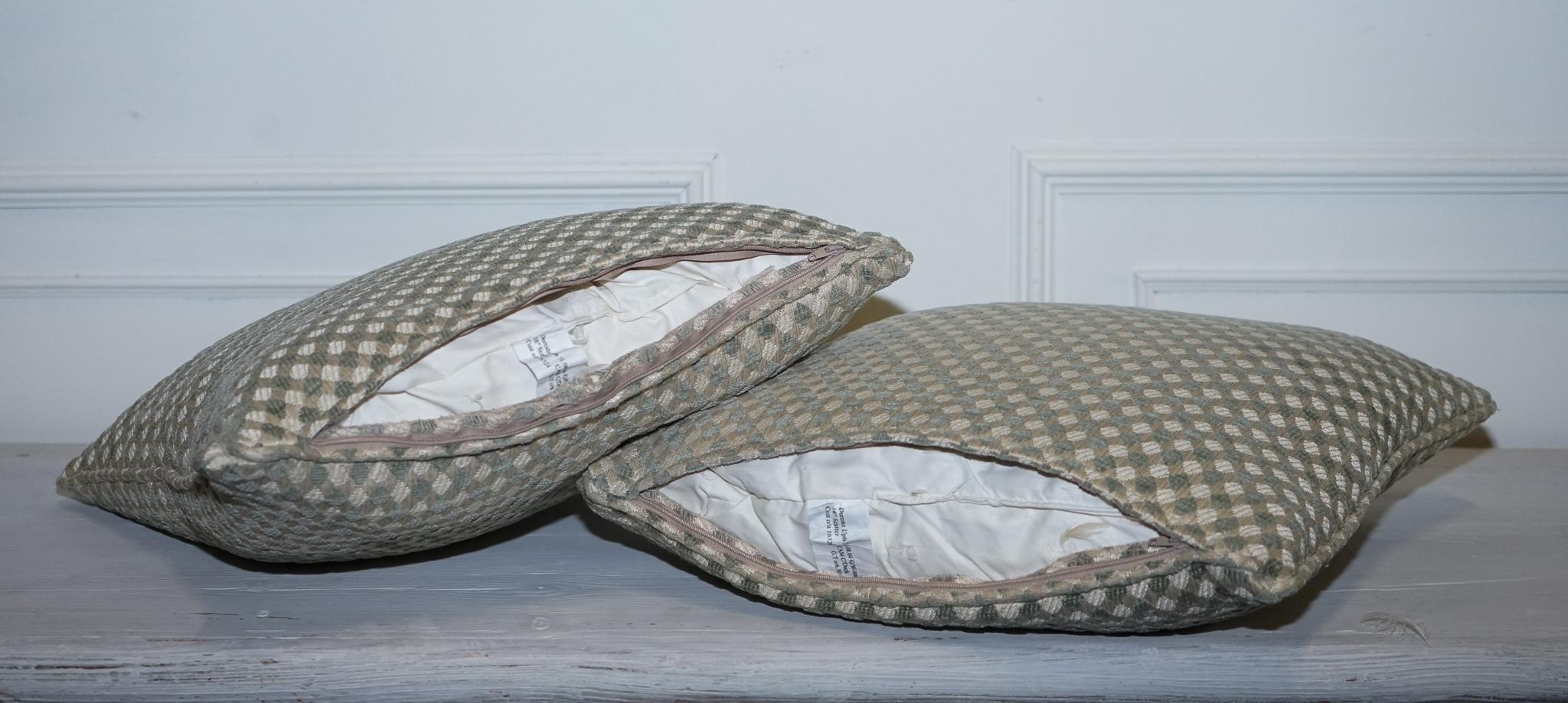 DURESTA DUCK SCATTER CUSHiON CREMA E SALVIA d'epoca in vendita 4