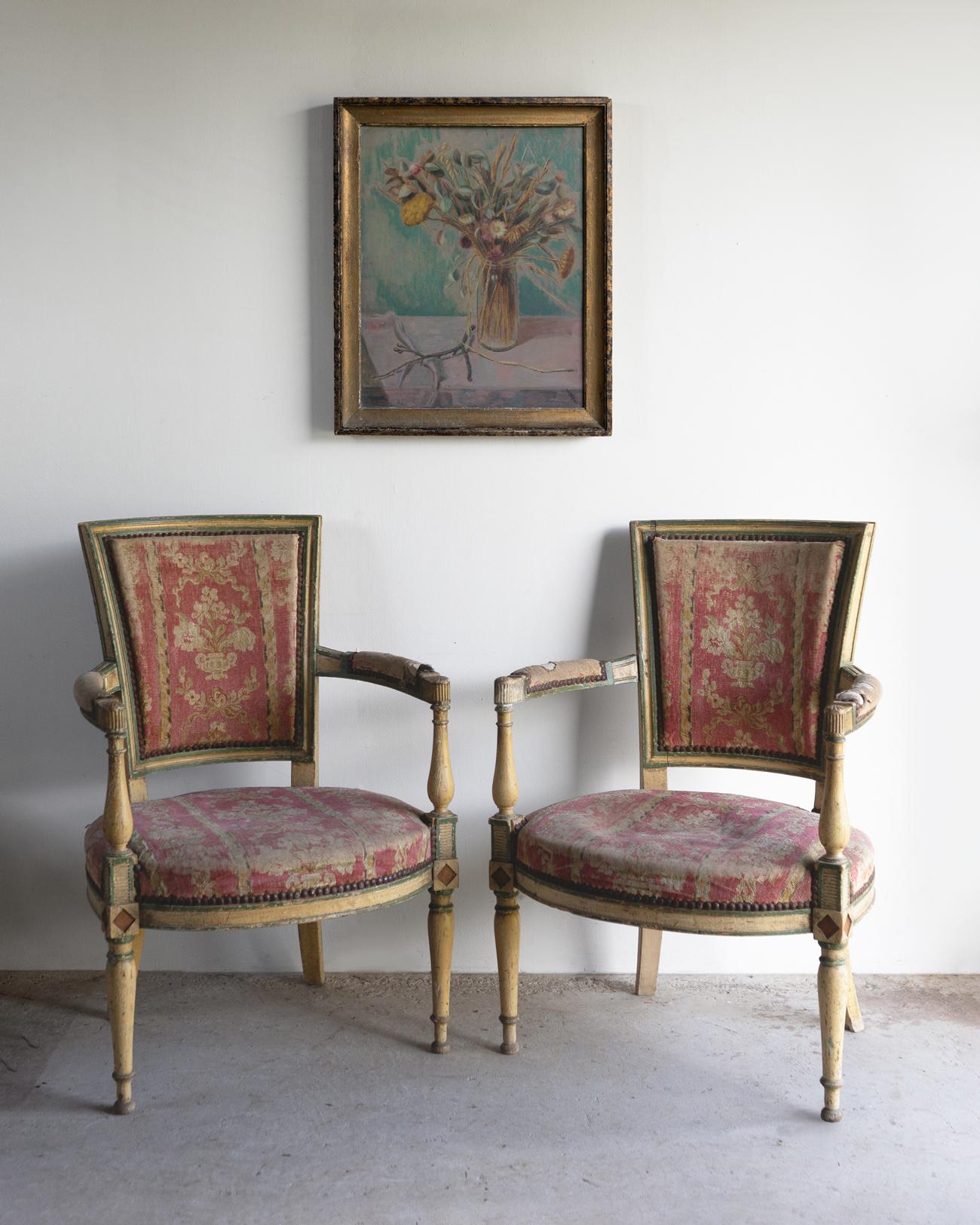 Natura morta floreale crepuscolare d'epoca, pittura originale a olio su tavola, anni '50 3