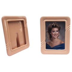 Vintage Dusty Pink 1980s Handmade Ceramic Glazed Photograph Frame