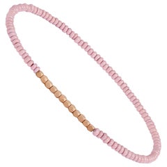 Vintage Dusty Pink Beaded Bracelet with Rose Gold by Allison Bryan