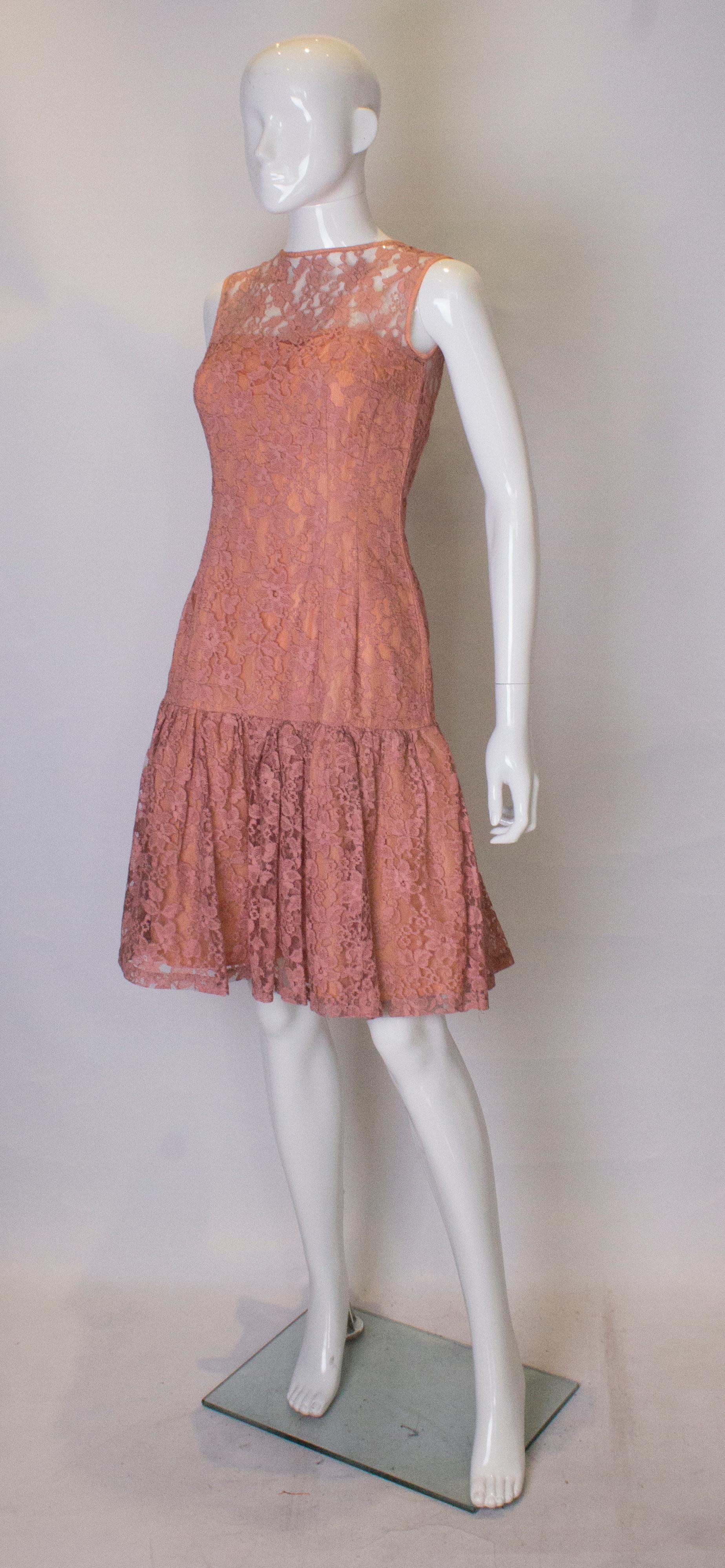 dusty pink lace dress