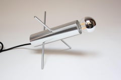 Vintage Dutch Aluminum 'Krekel' / 'Cricket' Table Lamp by Otto Wach for RAAK