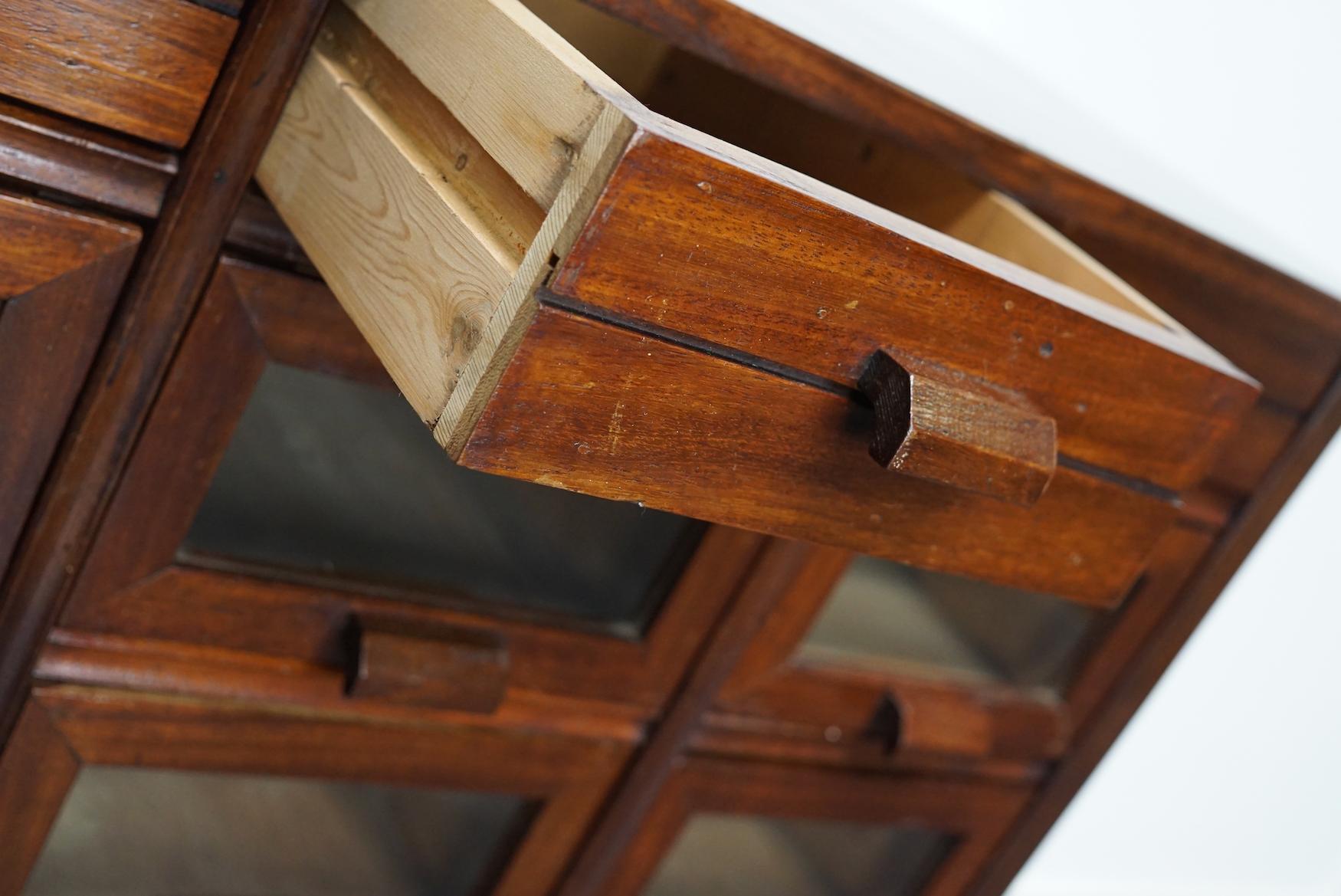 Vintage Dutch Beech and Mahogany Haberdashery Shop Cabinet, 1940s 7