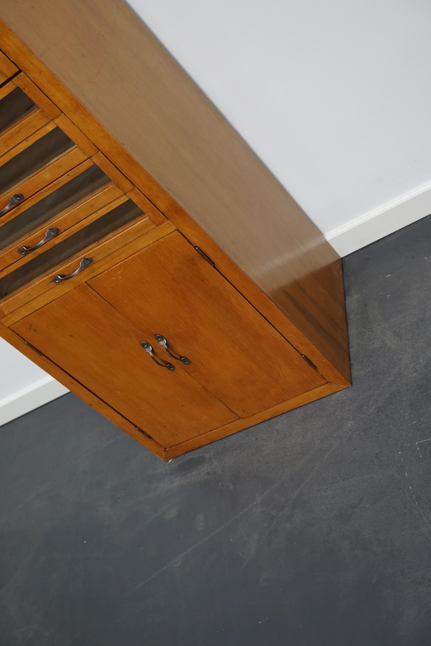 Vintage Dutch Beech Haberdashery Shop Cabinet, 1950s 6