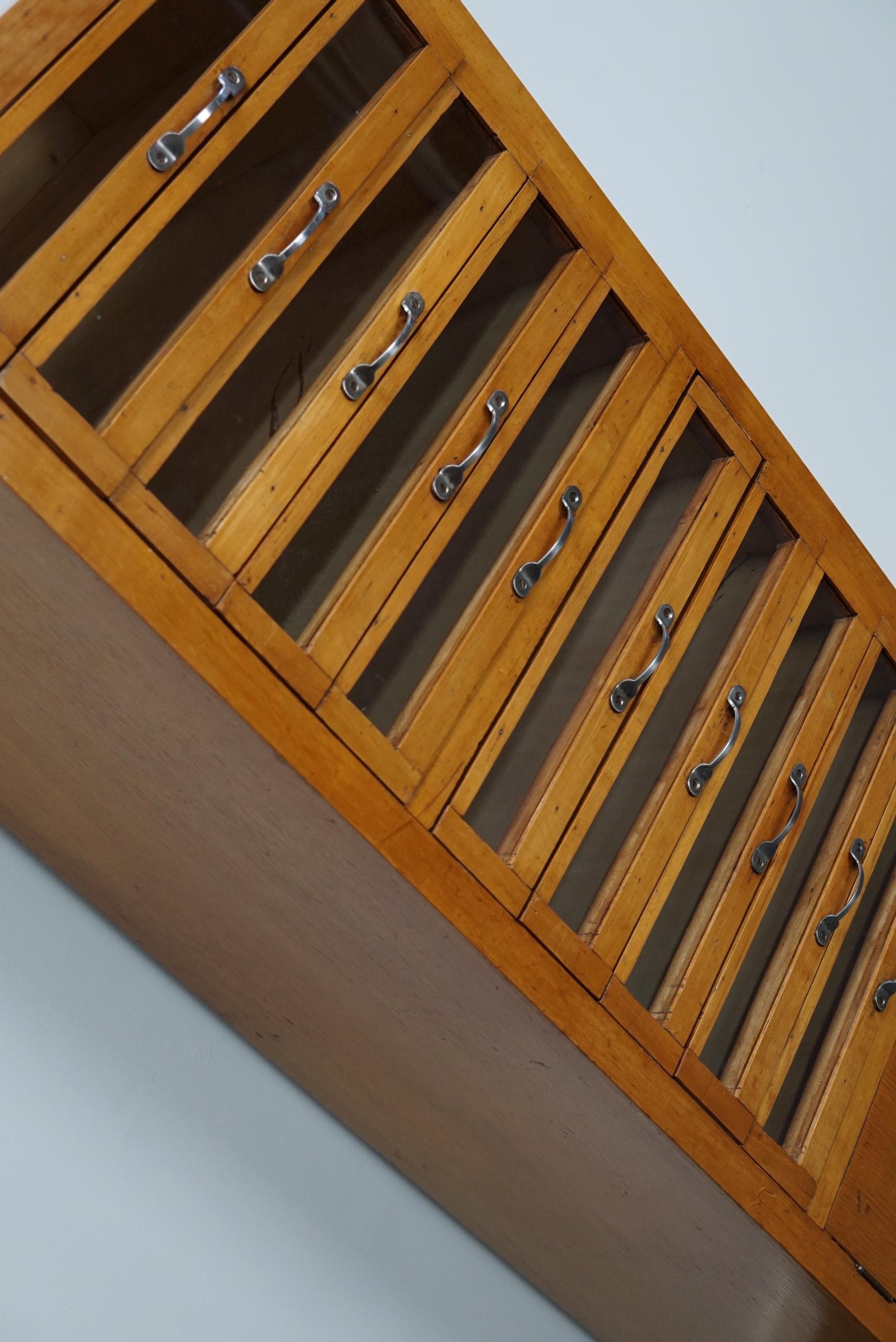 Vintage Dutch Beech Haberdashery Shop Cabinet, 1950s 1