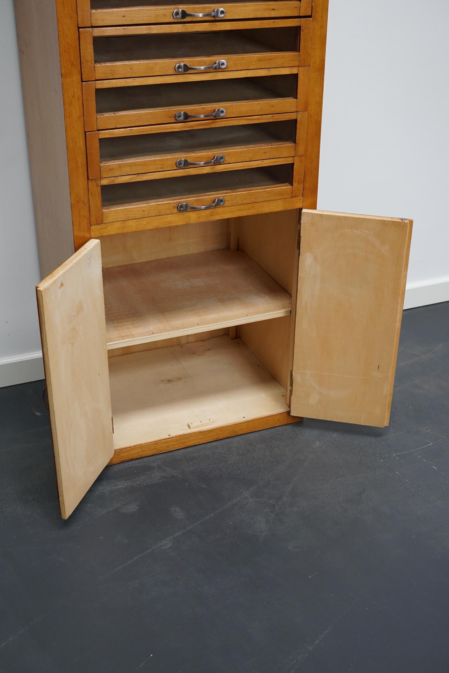 Vintage Dutch Beech Haberdashery Shop Cabinet, 1950s 3