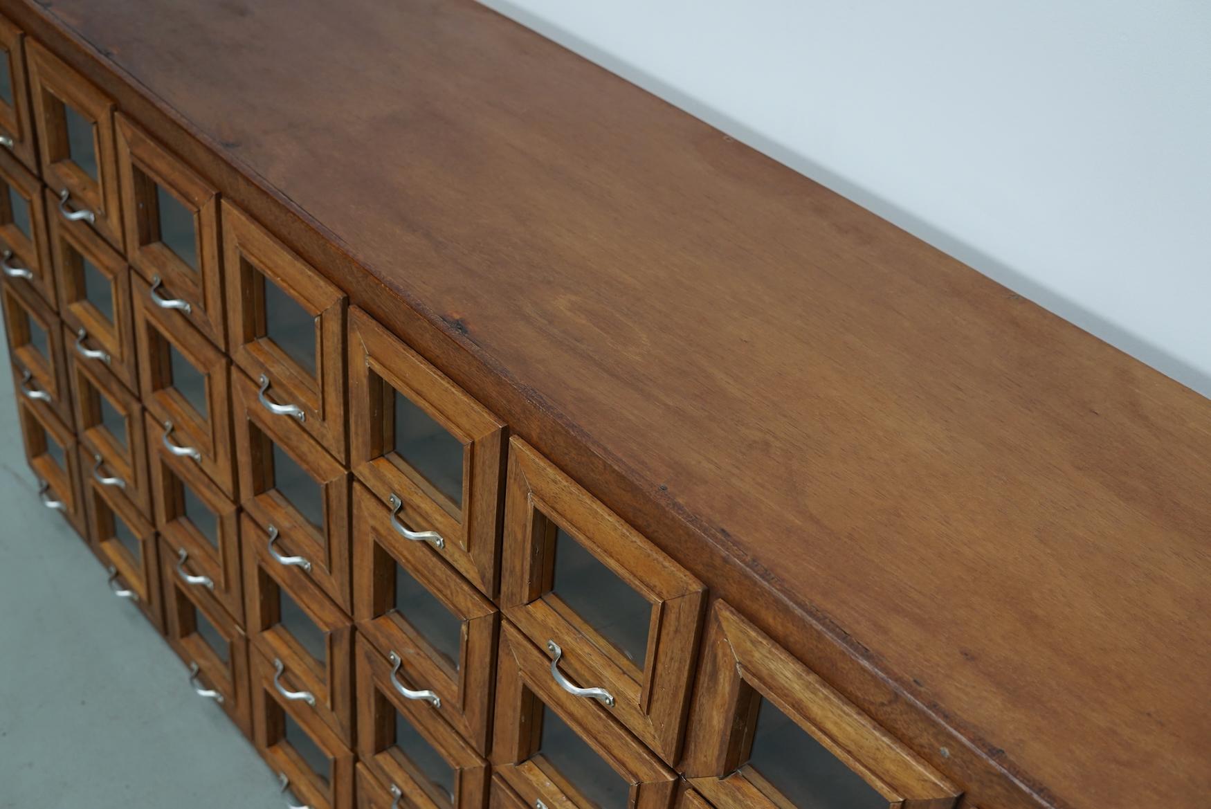 Vintage Dutch Beech Haberdashery Shop Cabinet / Vitrine, 1950s For Sale 4