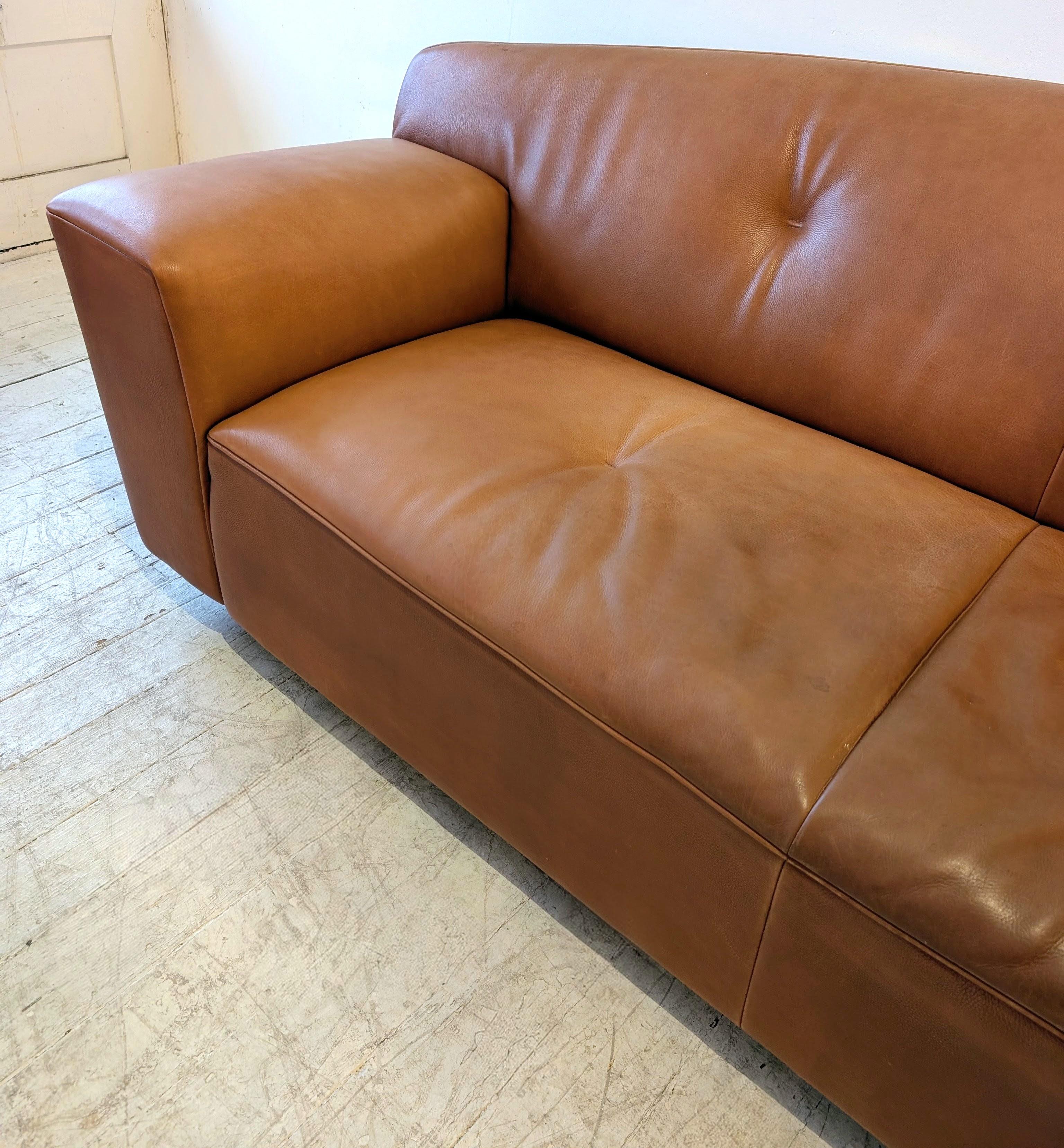 Sofá Rivera vintage holandés de cuero de búfalo de Gijs Papavoine Montis c años 80 / 90 en venta 4