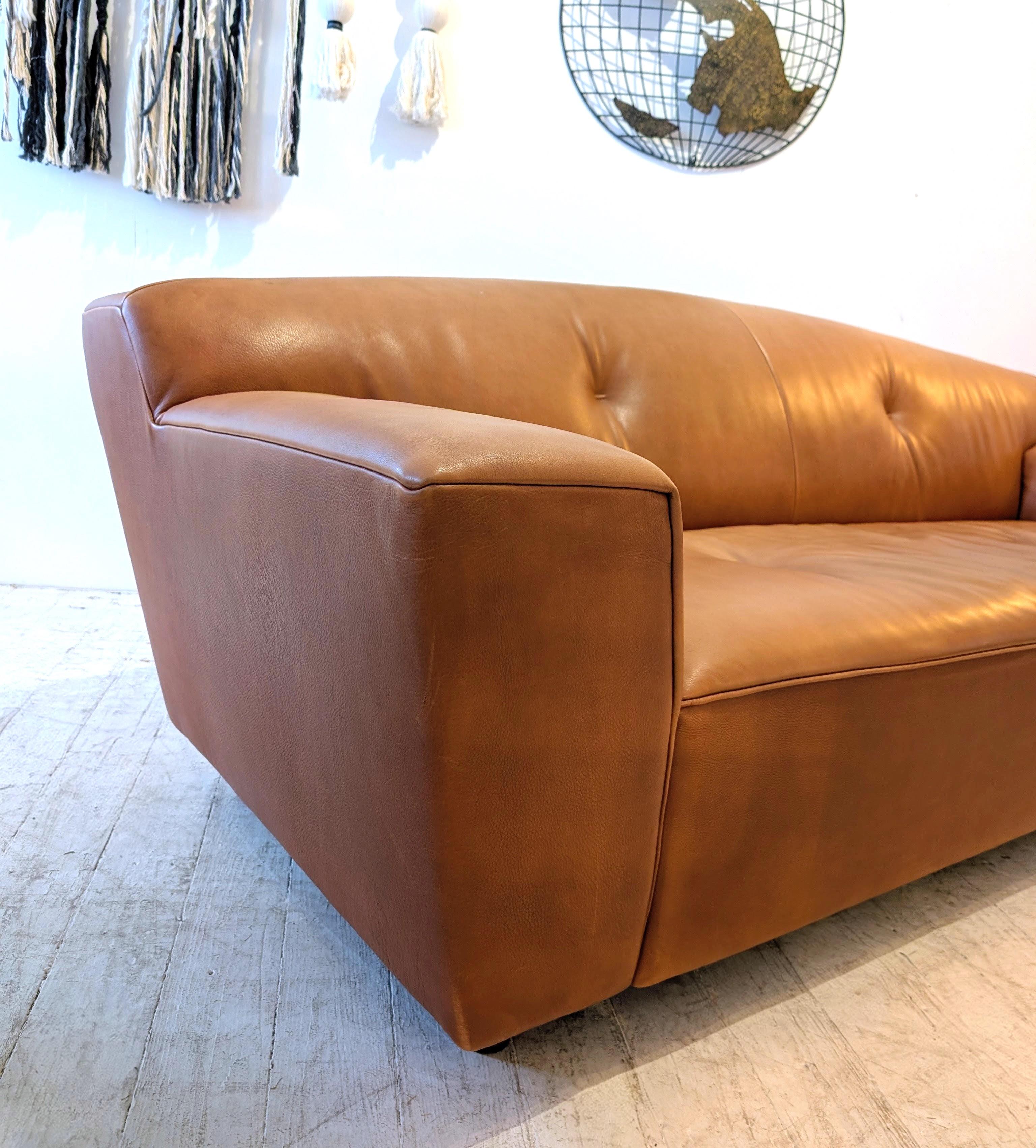 Sofá Rivera vintage holandés de cuero de búfalo de Gijs Papavoine Montis c años 80 / 90 en venta 5