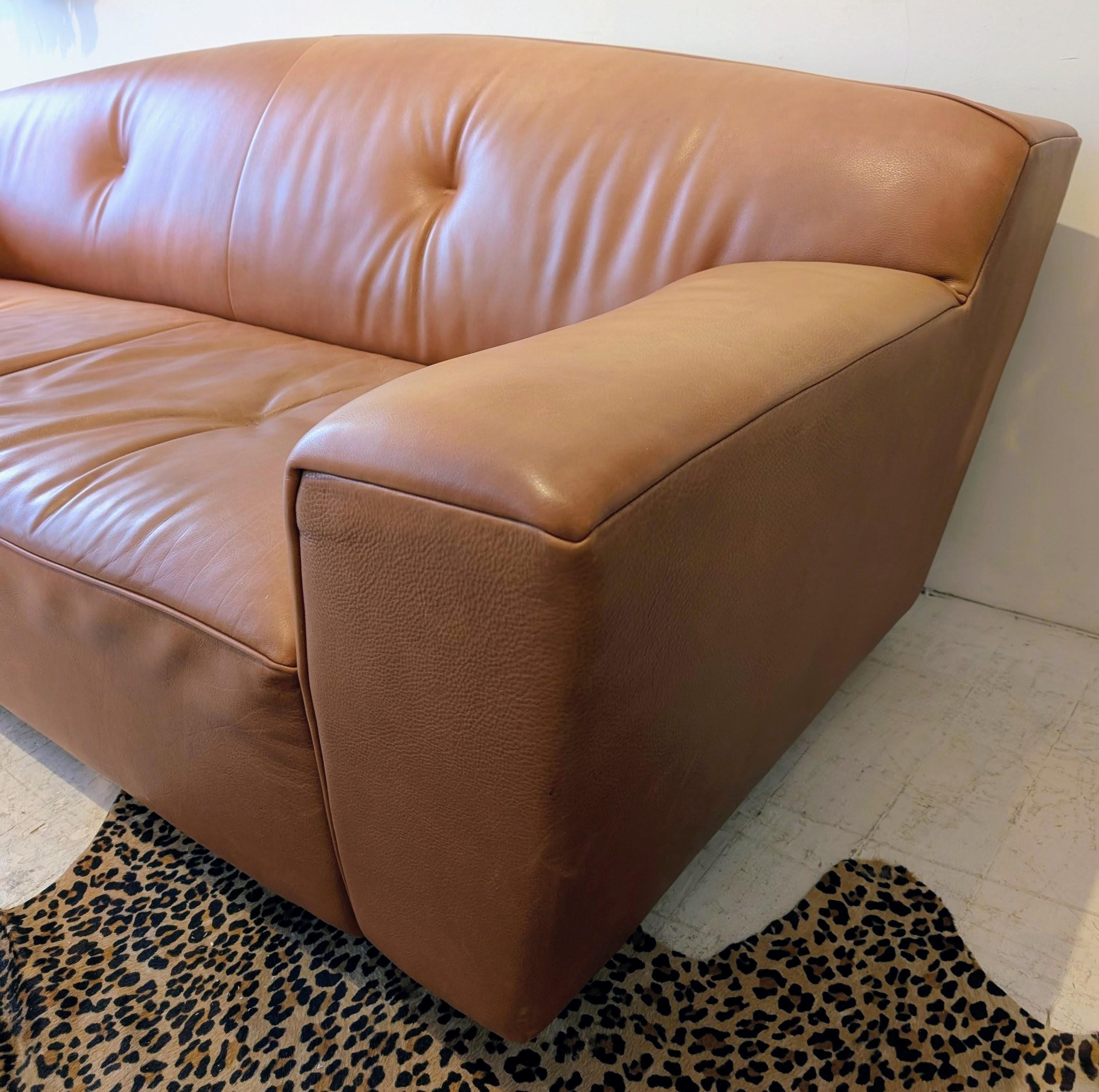 Sofá Rivera vintage holandés de cuero de búfalo de Gijs Papavoine Montis c años 80 / 90 en venta 6