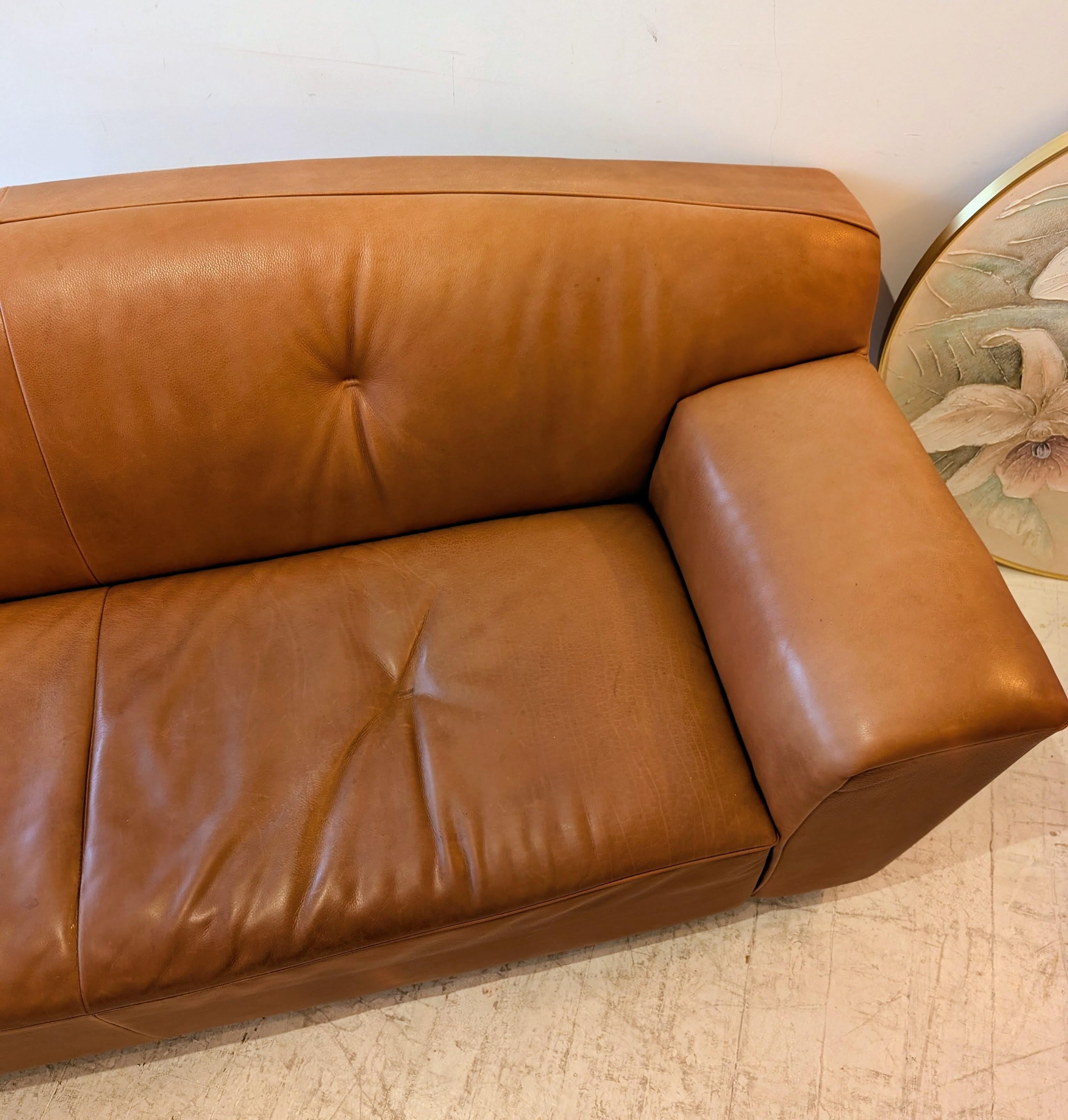 Sofá Rivera vintage holandés de cuero de búfalo de Gijs Papavoine Montis c años 80 / 90 en venta 8
