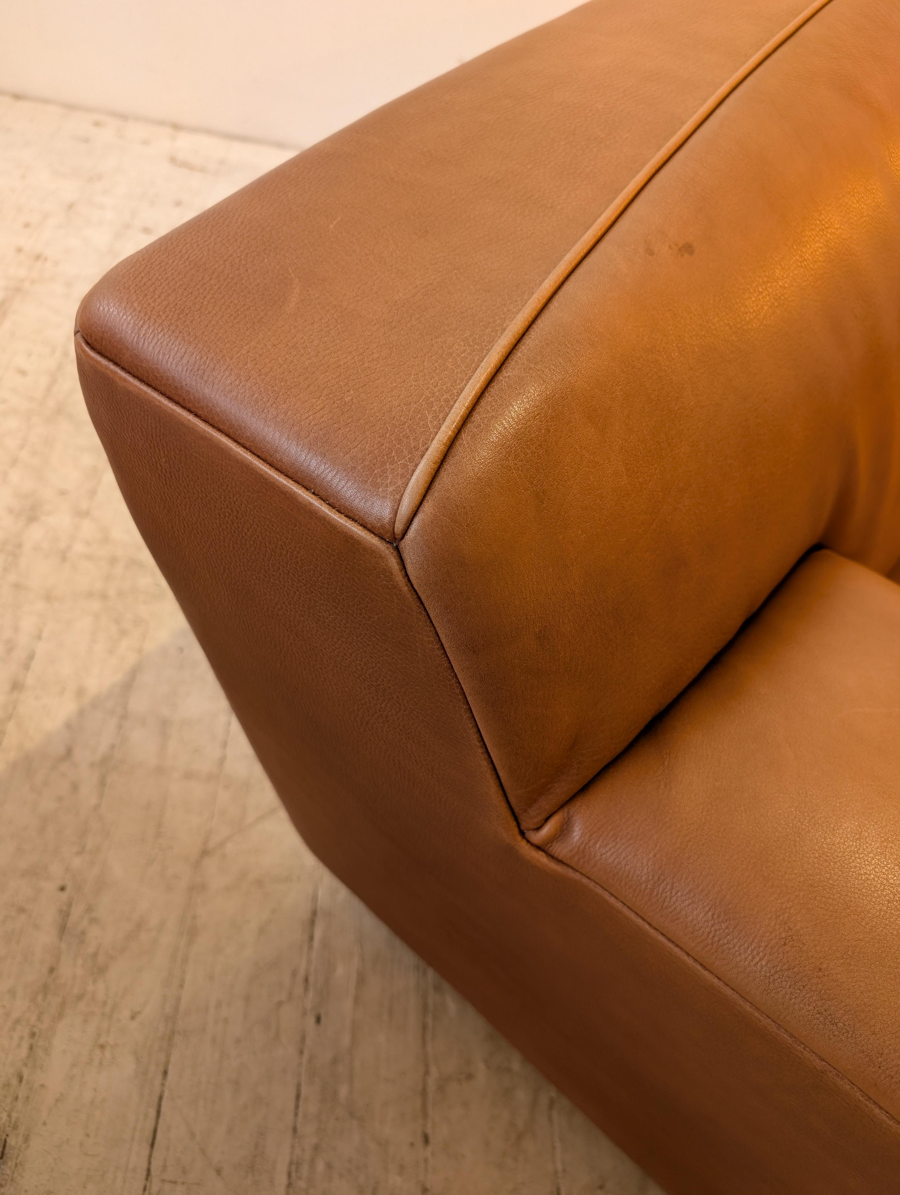 Sofá Rivera vintage holandés de cuero de búfalo de Gijs Papavoine Montis c años 80 / 90 en venta 9