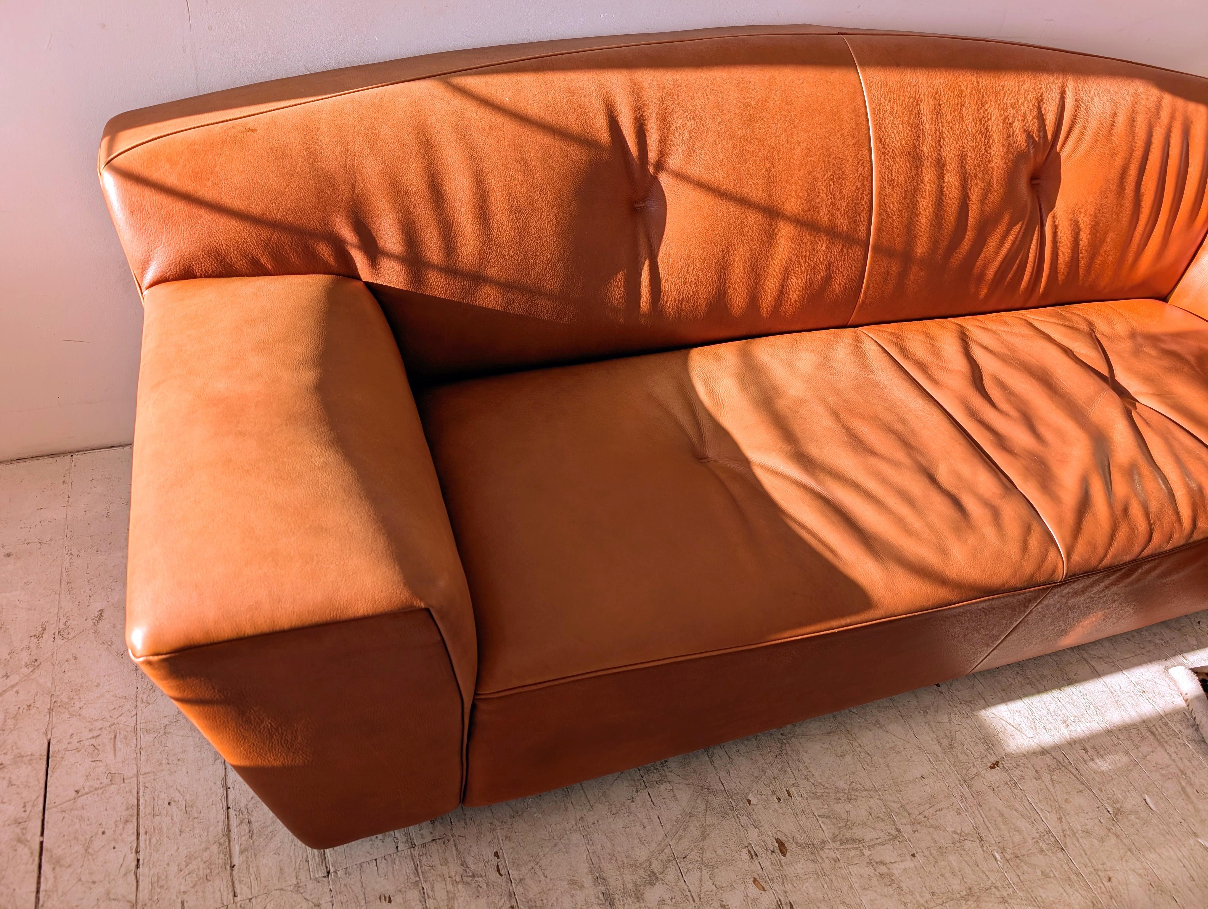 Sofá Rivera vintage holandés de cuero de búfalo de Gijs Papavoine Montis c años 80 / 90 Holandés en venta