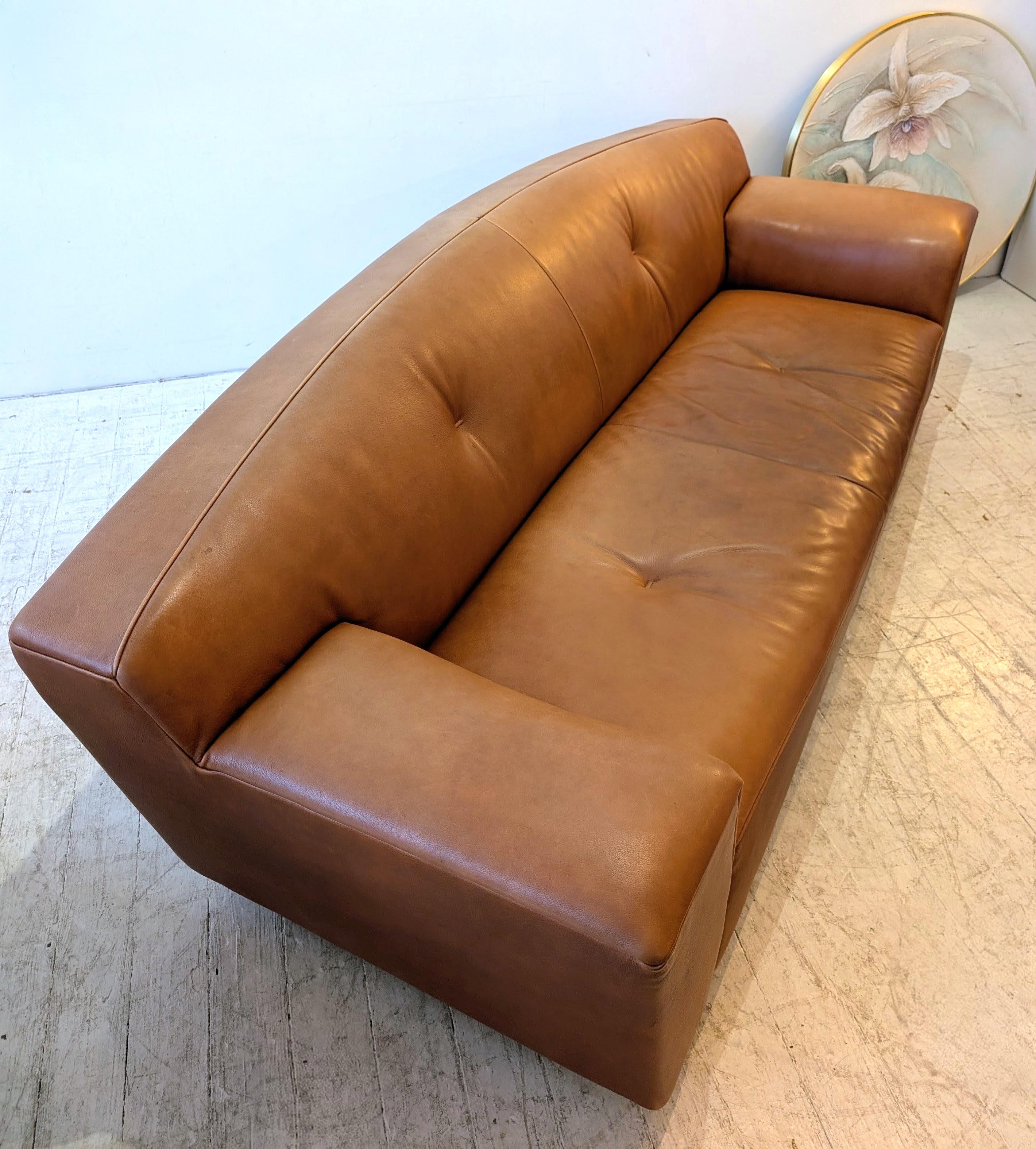 Sofá Rivera vintage holandés de cuero de búfalo de Gijs Papavoine Montis c años 80 / 90 en Bueno estado para la venta en Hastings, GB
