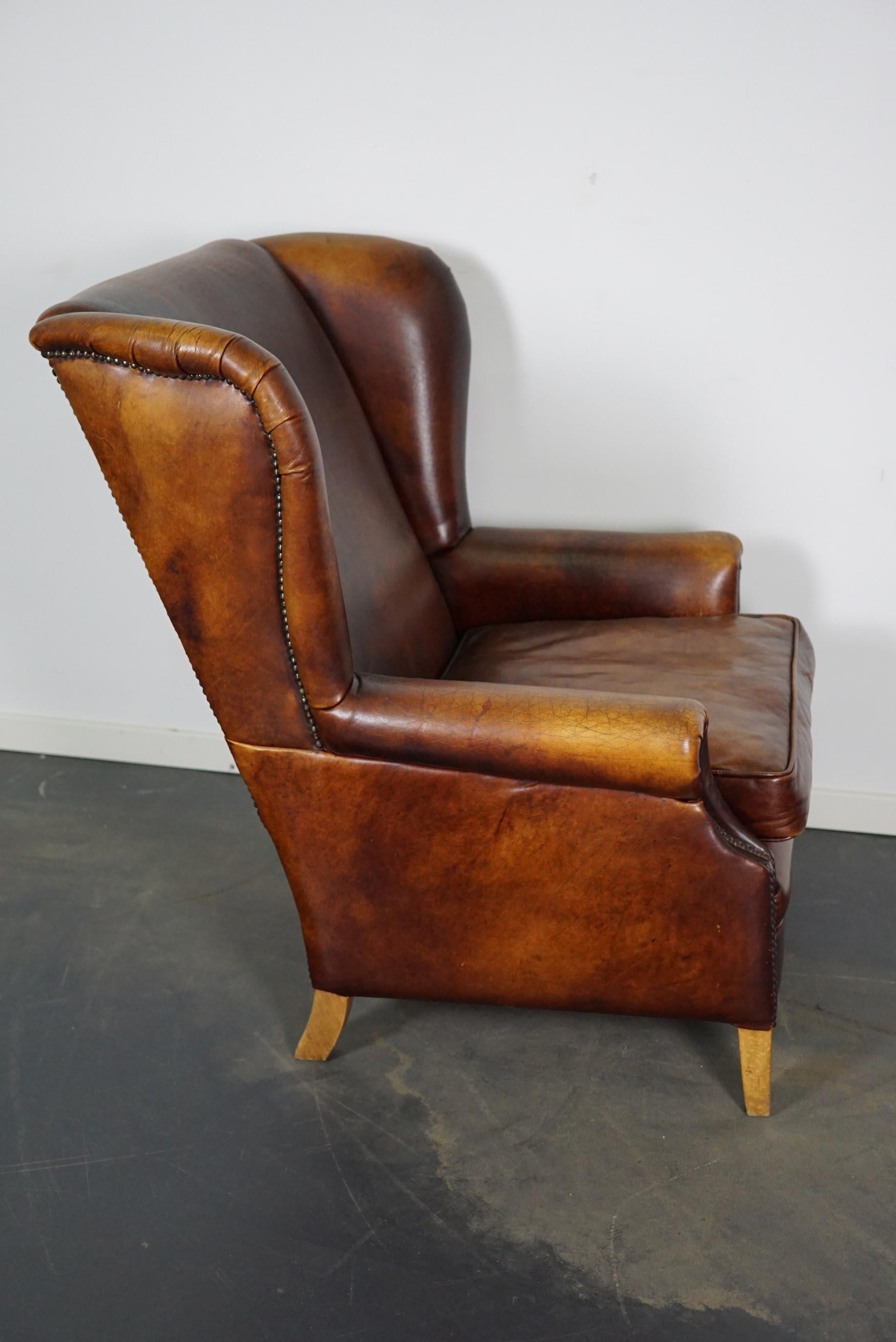 Vintage Dutch Burgundy-Colored Leather Club Chair 7
