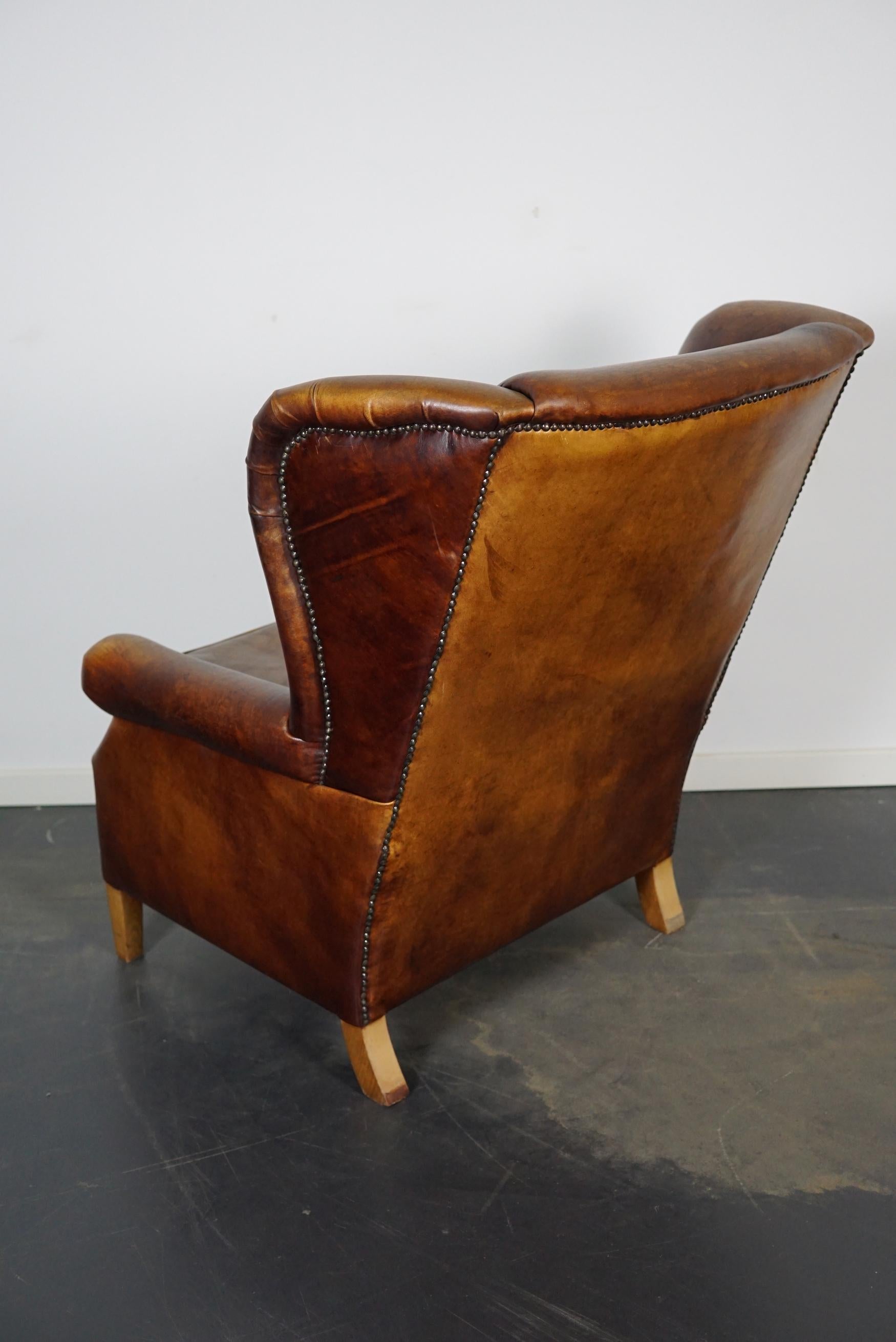 Vintage Dutch Burgundy-Colored Leather Club Chair 3