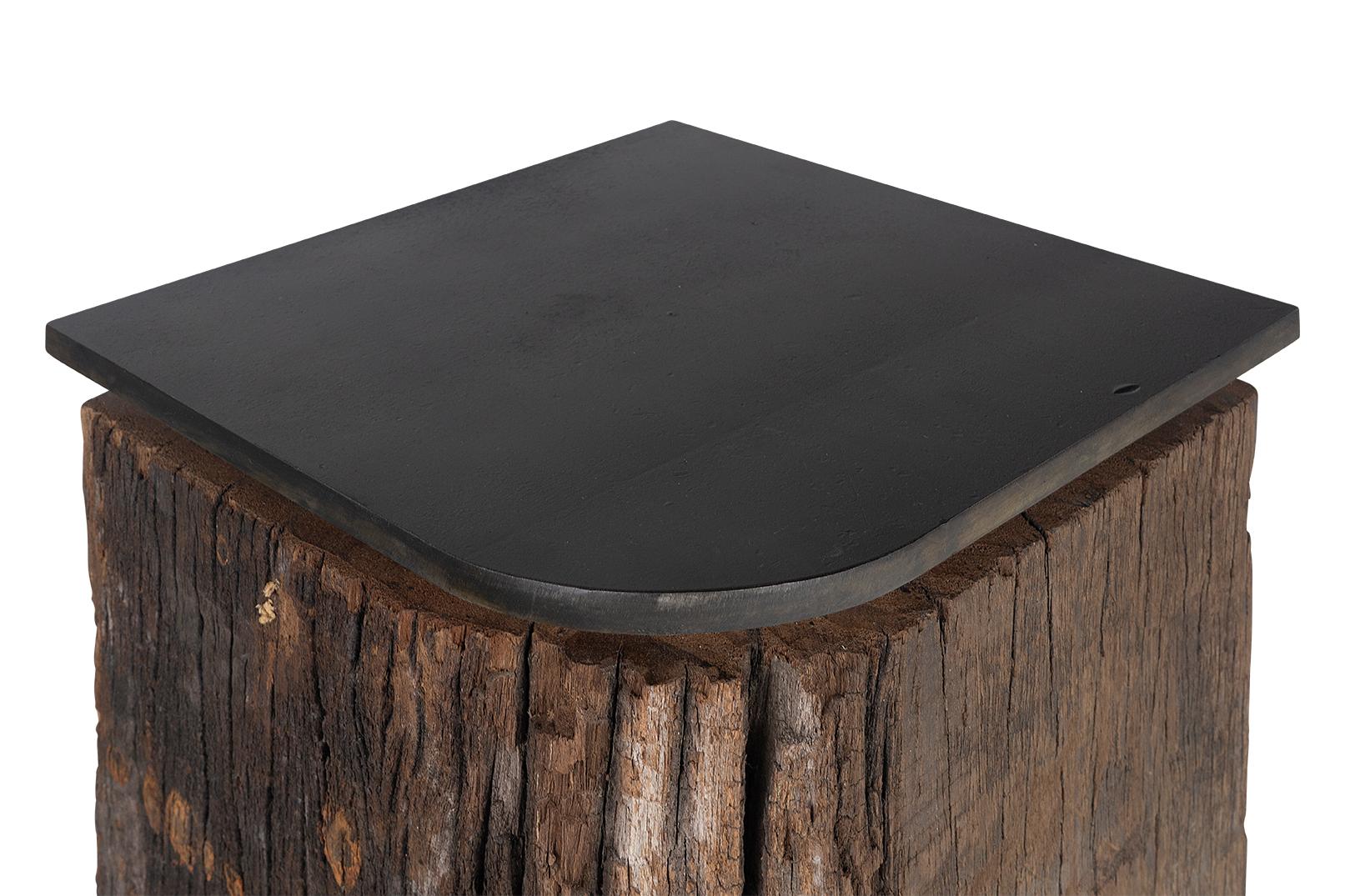 Table d'appoint Vintage Dutch Canal Post avec plateau en acier patiné en vente 8