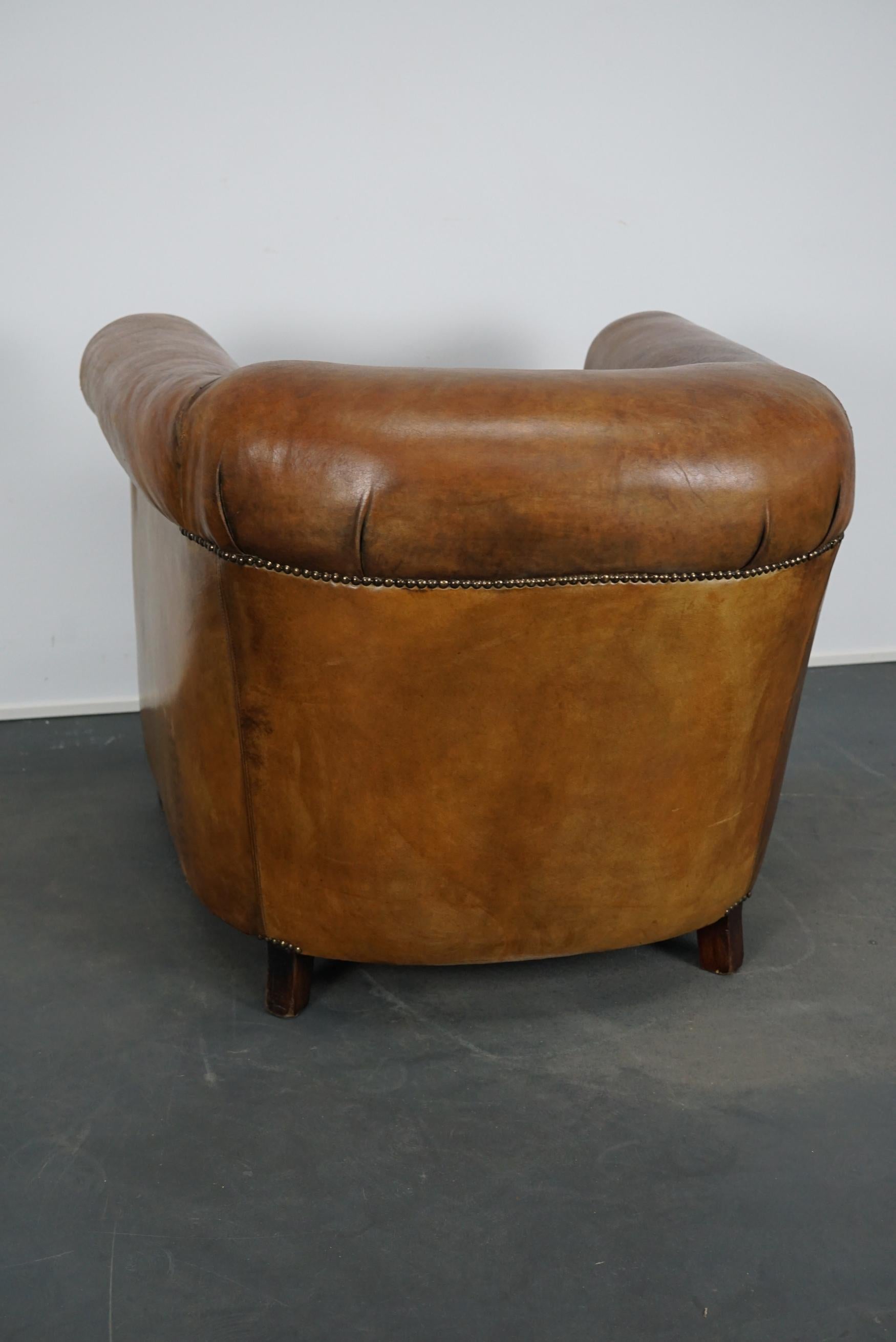 Vintage Dutch Cognac-Colored Leather Club Chair 5