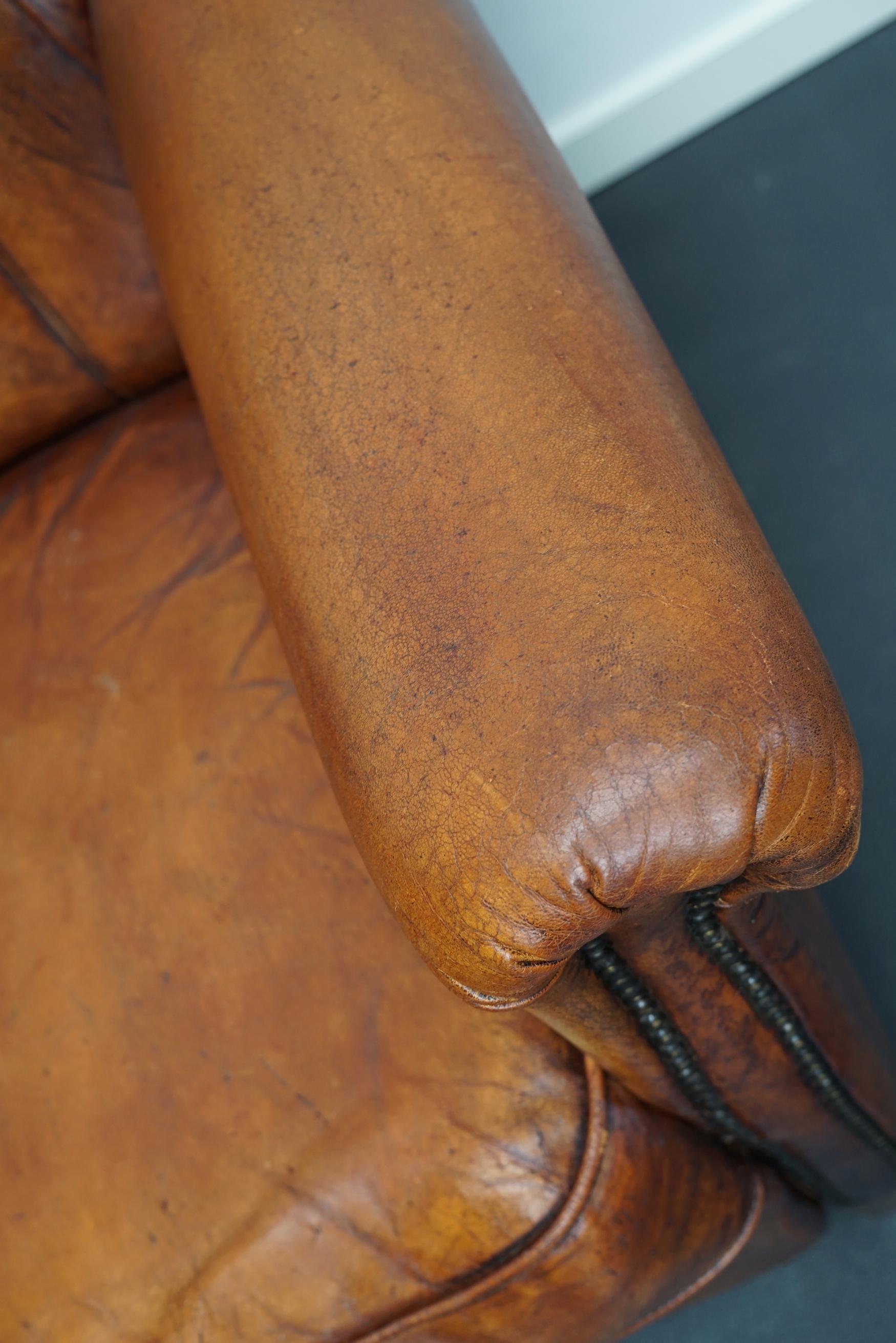 Vintage Dutch Cognac Colored Leather Club Chair 6