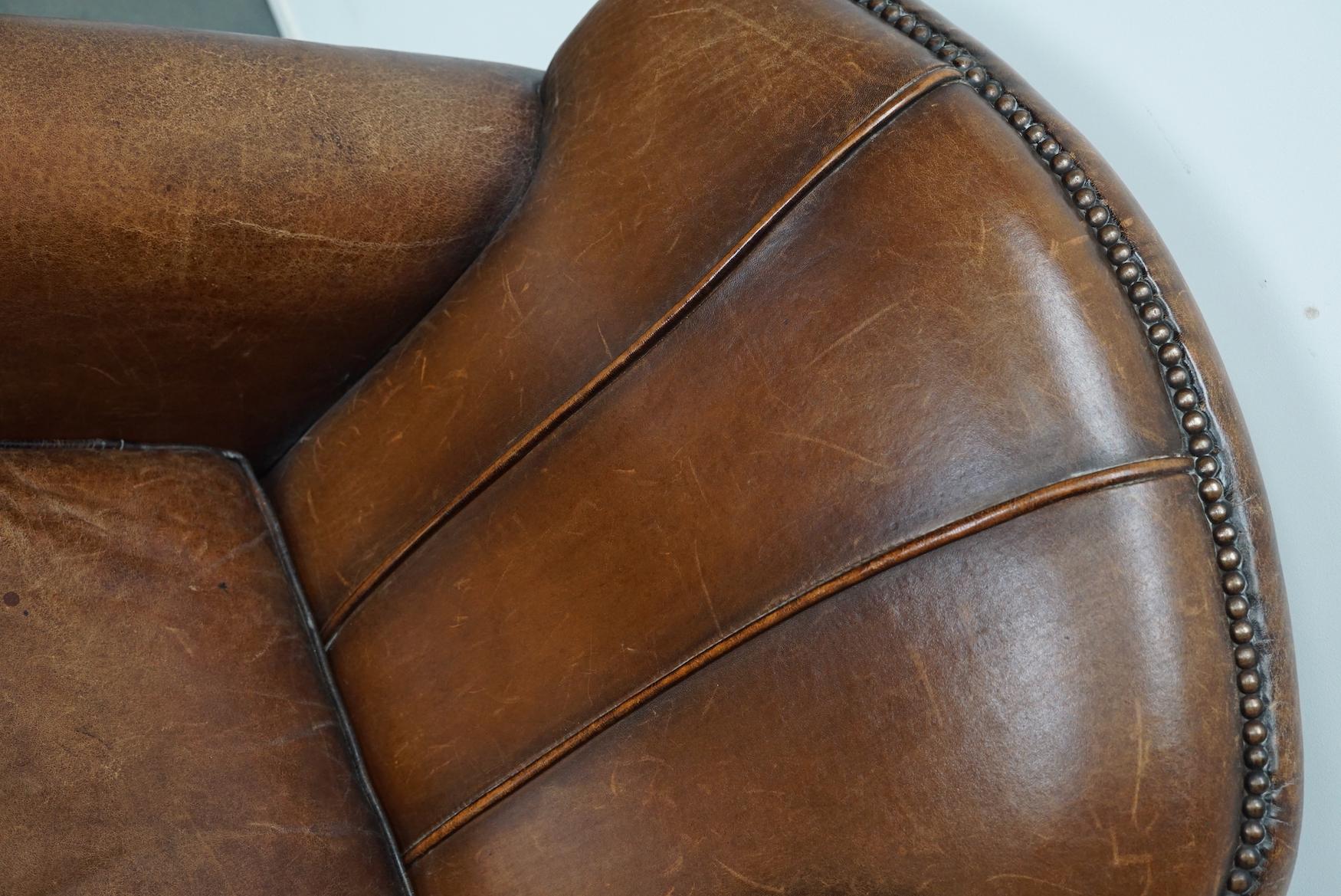 Vintage Dutch Cognac Colored Leather Club Chair 7