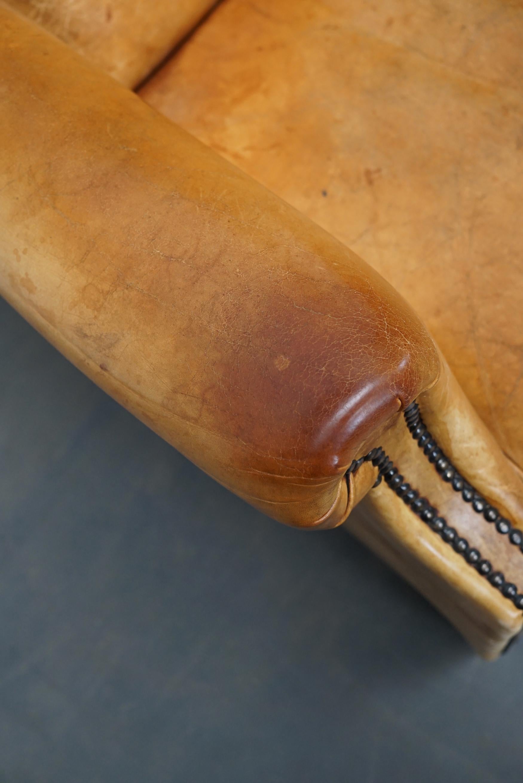 Vintage Dutch Cognac Colored Leather Club Chair 8