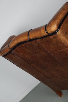 Vintage Dutch Cognac Colored Leather Club Chair