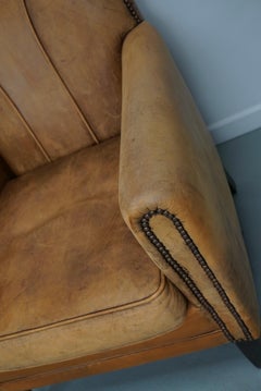Vintage Dutch Cognac Colored Leather Club Chair