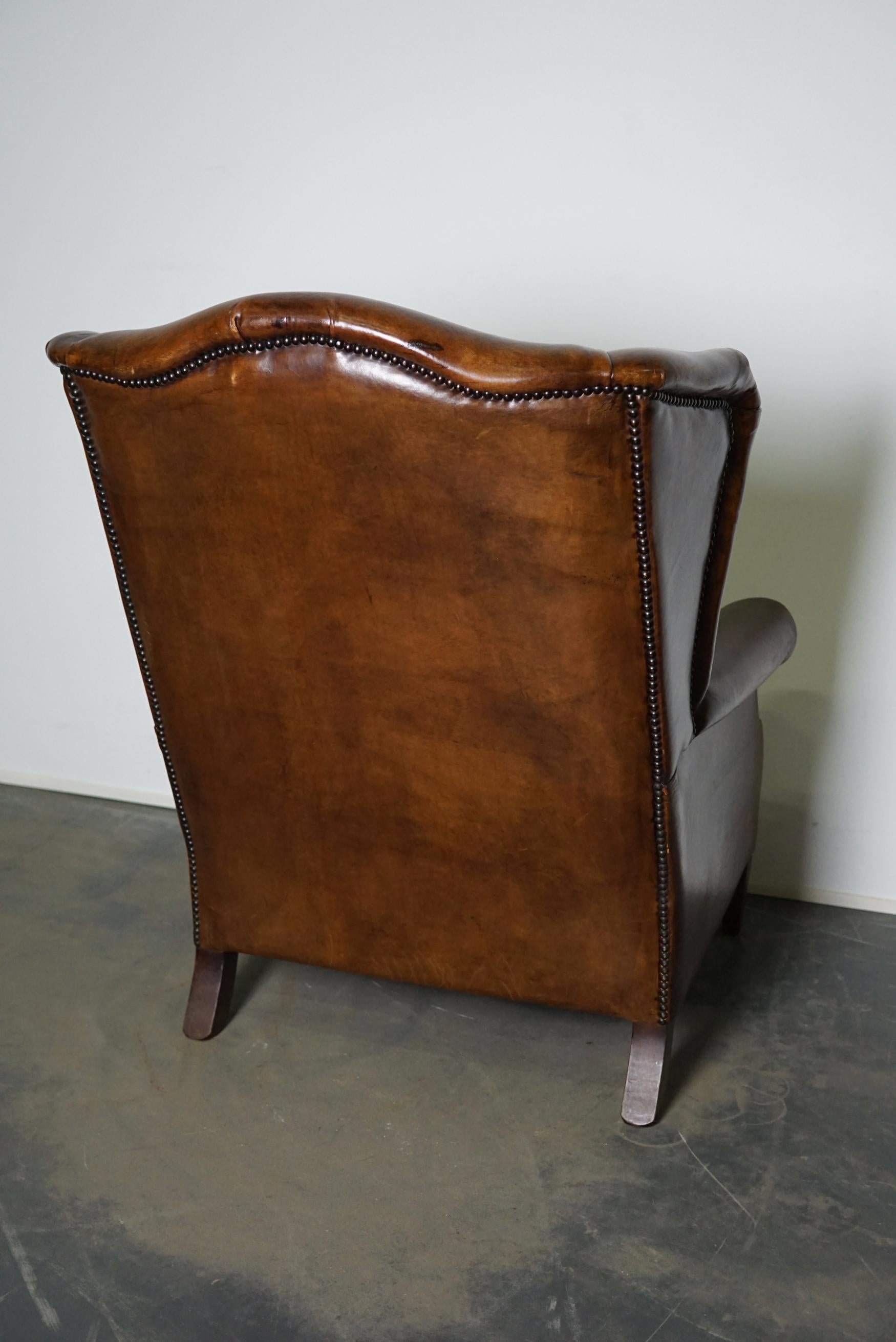 Vintage Dutch Cognac-Colored Leather Club Chair 1