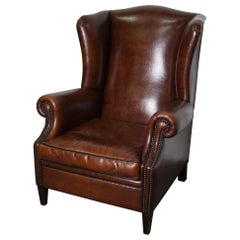 Vintage Dutch Cognac-Colored Leather Club Chair