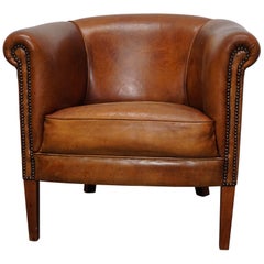 Vintage Dutch Cognac Colored Leather Club Chair Vintage Dutch Cognac Colored Leather Club Chair