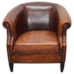 Vintage Dutch Cognac Colored Leather Club Chair