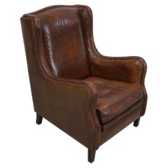 Vintage Dutch Cognac Colored Leather Club Chair